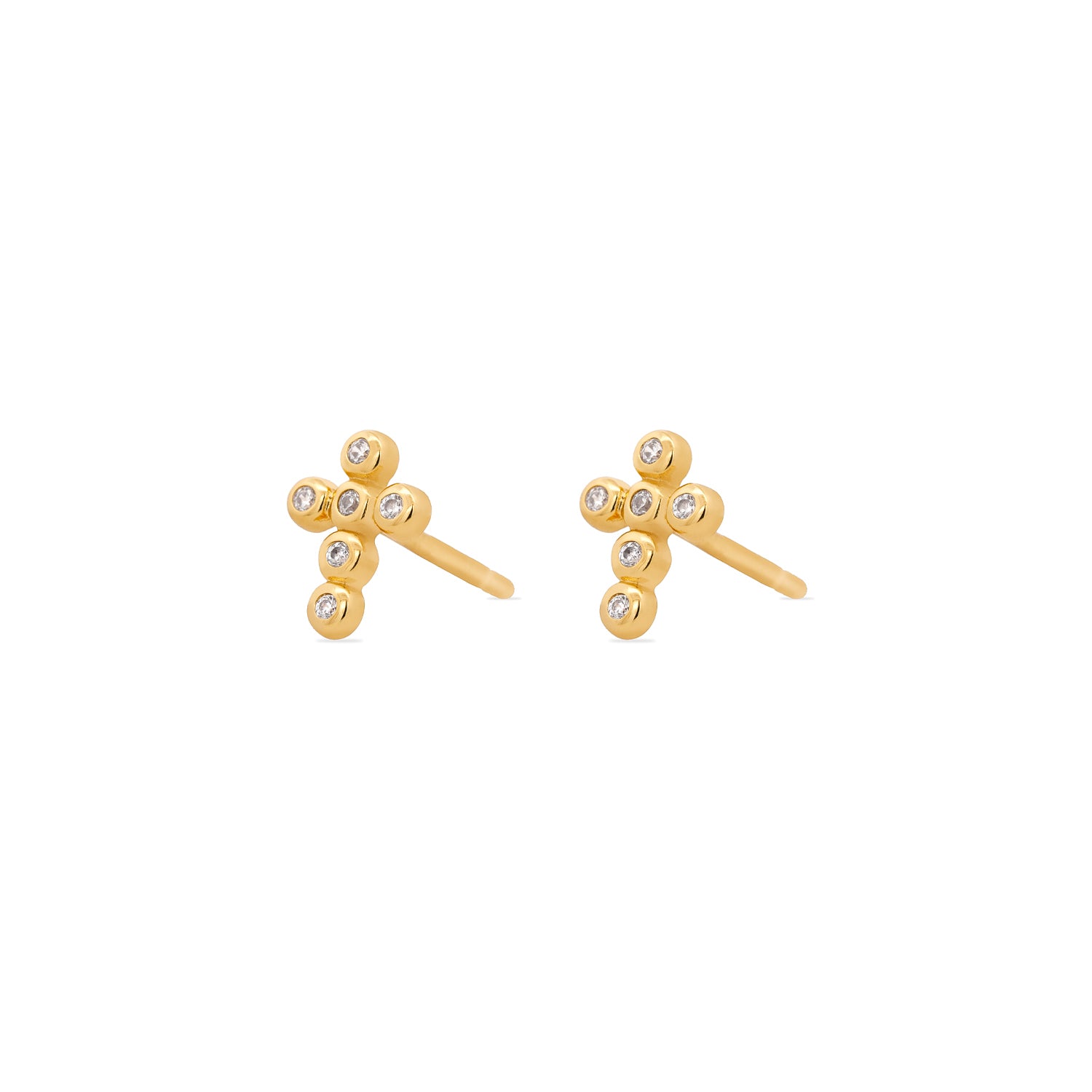 14K Gold Faith Stud Earrings for Women - Religious Jewelry Gift for Baptism, Confirmation & Church - Hypoallergenic & Tarnish-Free
