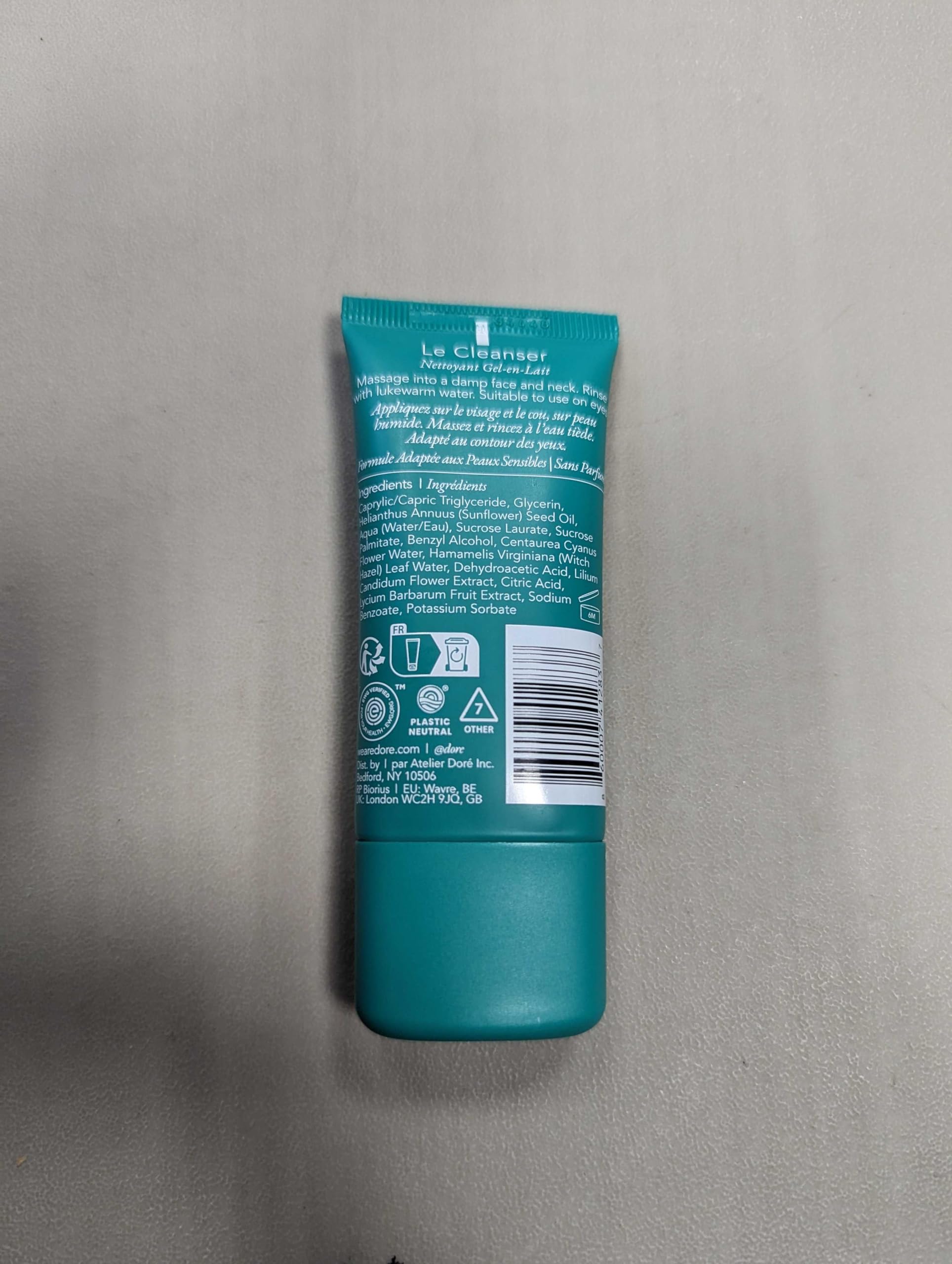 **Doré Le Cleanser Gel To Milk Daily Face Cleanser – Fragrance-Free, Gentle for Sensitive Skin (Mini, 1 fl oz / 30 ml) – Perfect for Travel & On-the-Go Skincare**