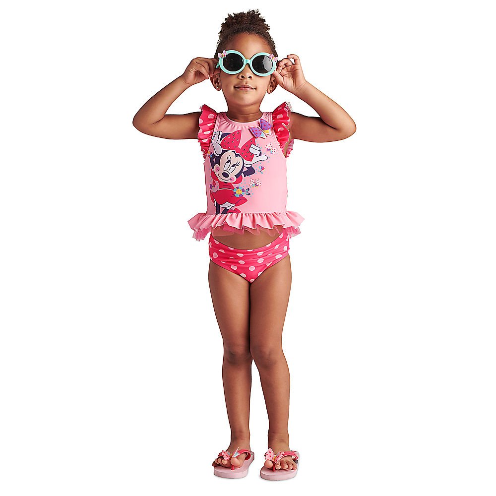 Minnie Mouse Deluxe Swimsuit for Girls - Cute Disney Swimwear for Toddler & Kids - Perfect for Pool, Beach & Summer Water Play