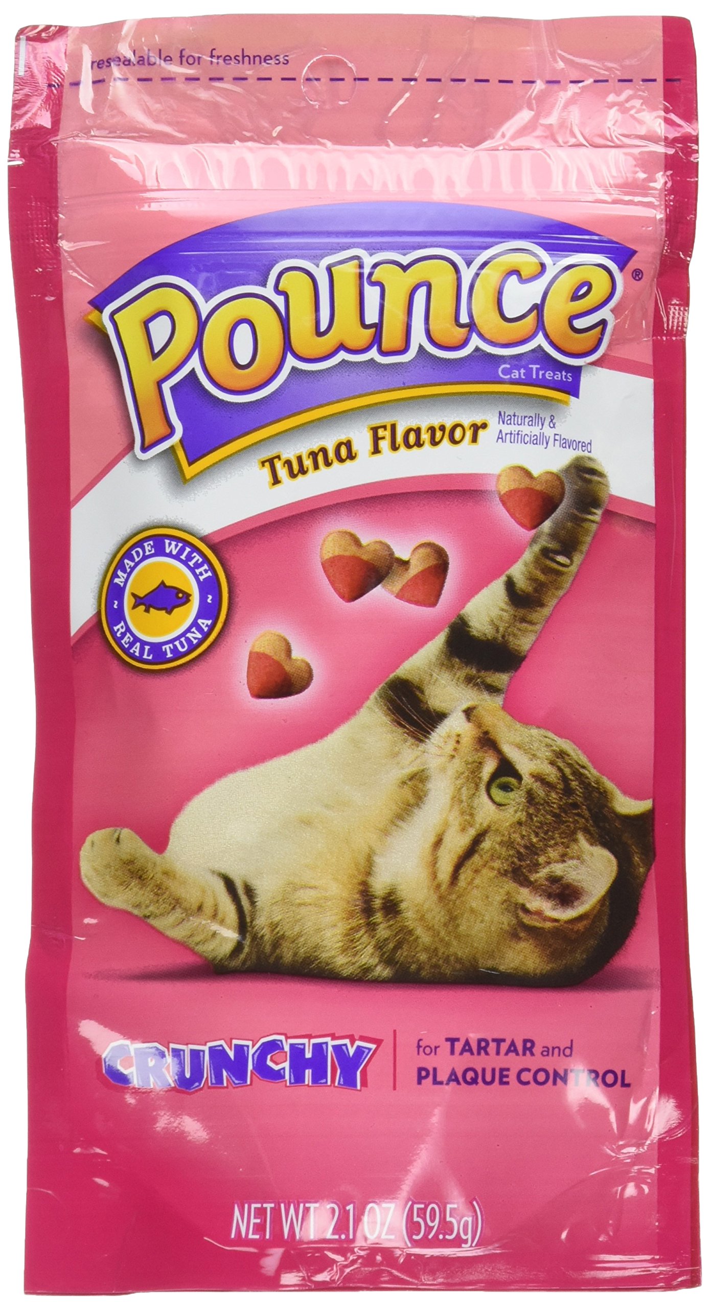 Crunchy Tuna Flavored Cat Treats - Pounce Natural Cat Snacks, 2.1oz (Pack of 2) - High Protein Cat Food Topper for Training & Rewards - Perfect for Indoor Cats & Kittens