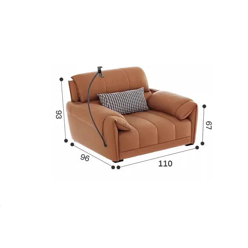 Italian Genuine Leather Recliner Loveseat Sofa - Premium Leather Reclining Couch with Adjustable Backrest for Living Room, Home Theater & Lounge Spaces