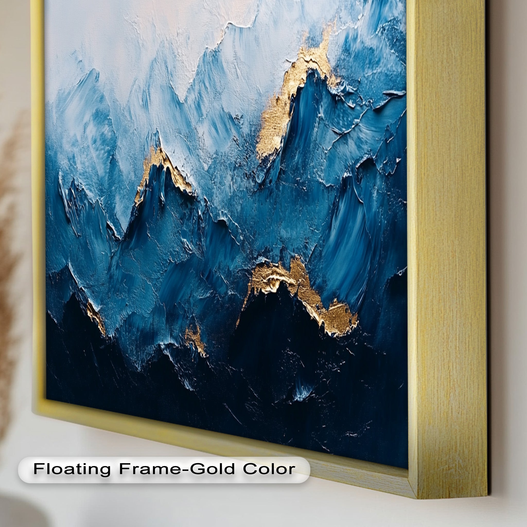 Blue Ridge Art - Handmade Abstract Mountain Oil Painting on Canvas for Home & Office Wall Decor