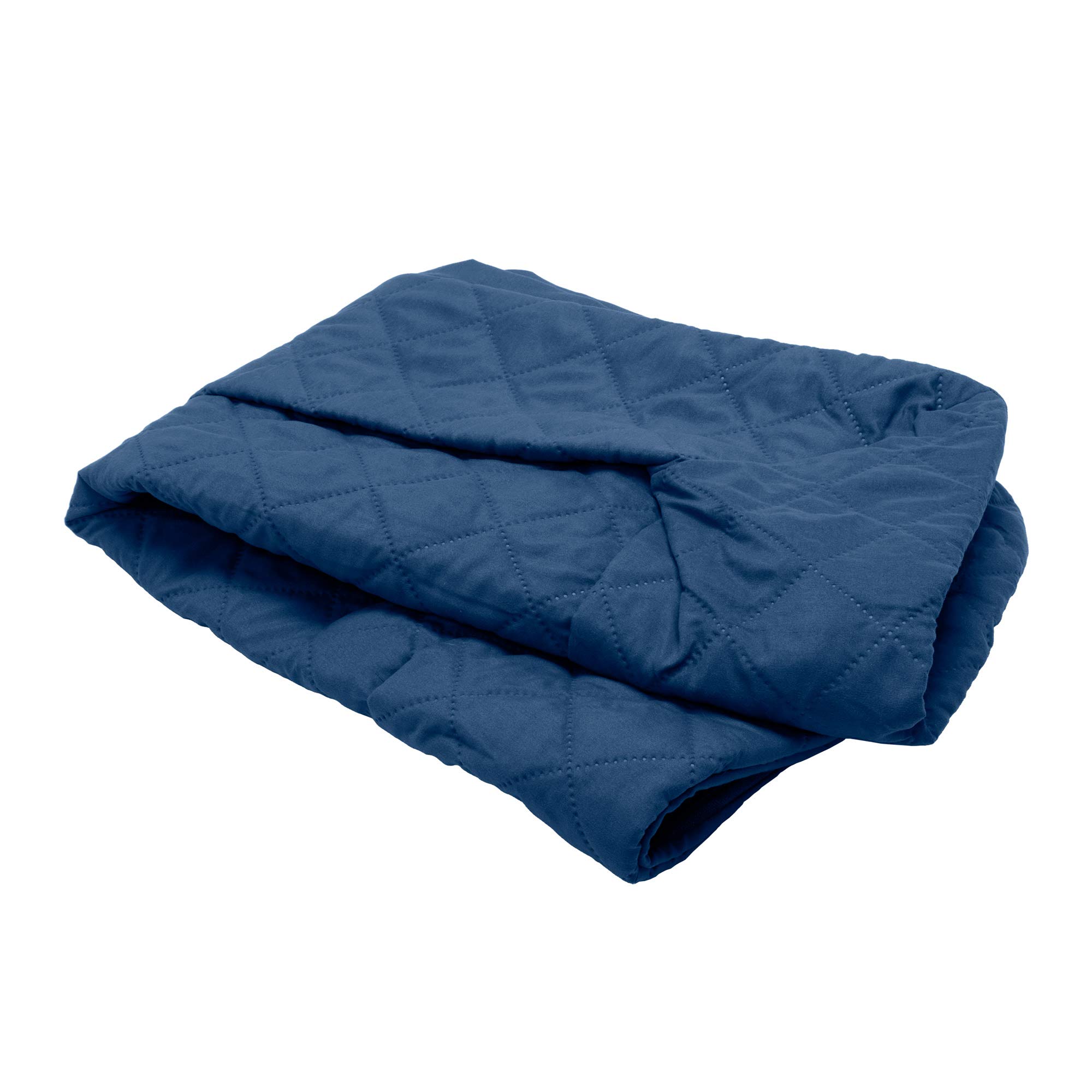 Furhaven Replacement Dog Bed Cover - Quilted Sofa-Style Pet Bedding, Machine Washable Navy Blue Medium Size for Dogs & Puppies | Perfect for Crates, Kennels & Home Use