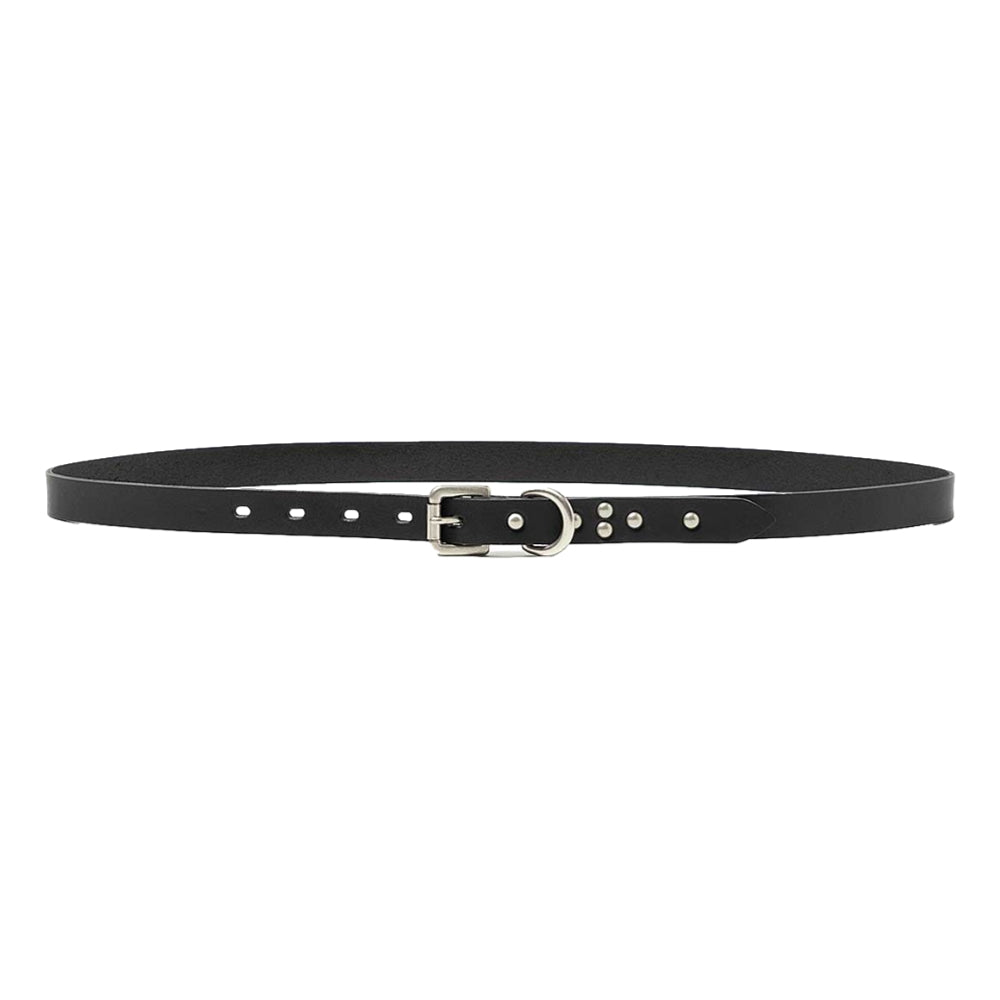 HOBO STUDDED ROLLER BUCKLE BELT - Genuine Cow Leather - Black Gothic Punk Fashion Accessory - Perfect for Rock Concerts, Night Out & Punk Style Outfits