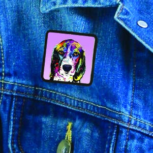 Beagle Decorative Patch with Dean Russo Artwork - Peel & Stick Adhesive Backing - Perfect for Jackets, Backpacks & DIY Crafts