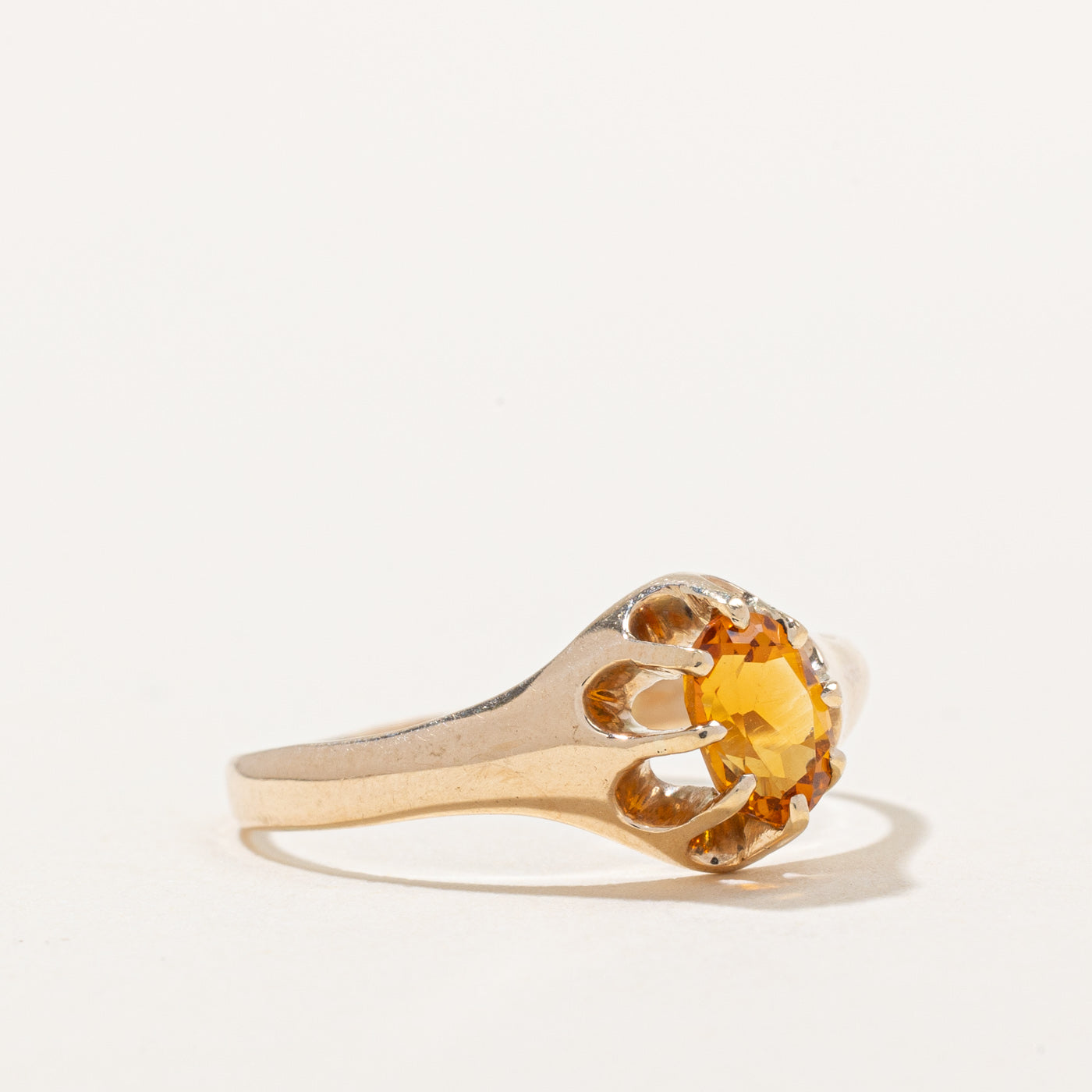 Claw Set Citrine Ring | 0.44ct Natural Citrine Gemstone | Size 7.25 | Dainty Gold Jewelry for Women | Perfect for Everyday Wear, Gift Giving & Special Occasions