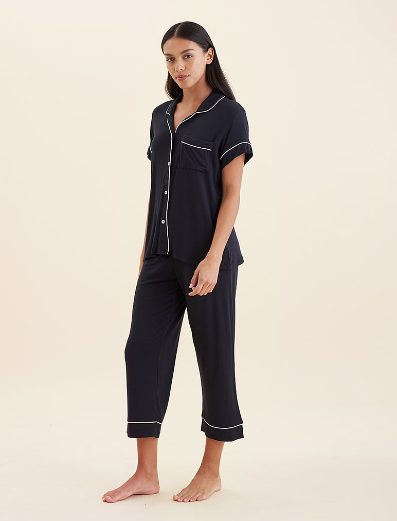 Kate Modal Soft Crop Pajama Set - Women's Comfortable Sleepwear for Lounge & Nightwear - Perfect for Relaxing at Home, Travel & Gift Giving