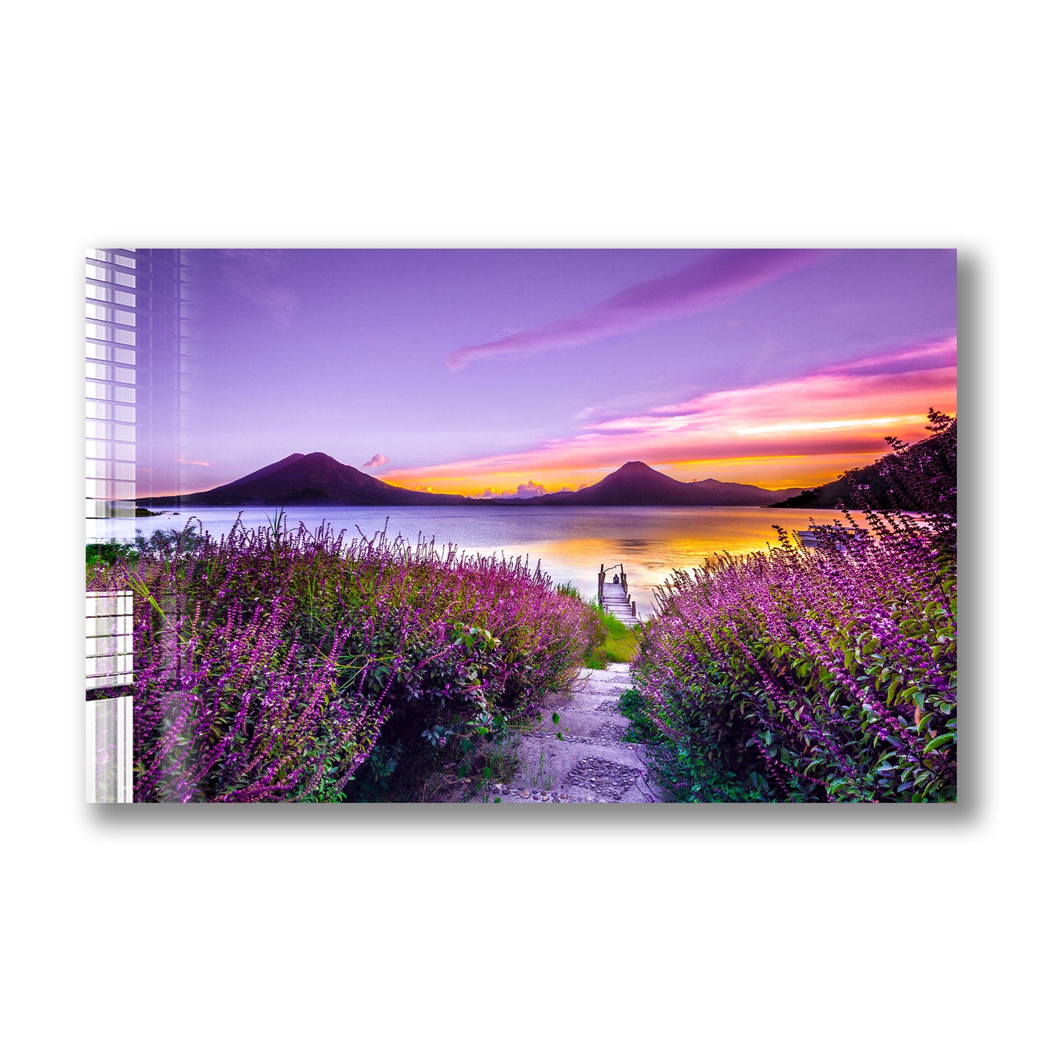 Stunning Purple Sunset Wall Art - Handmade Canvas Painting for Home & Office Decor | Perfect for Living Room, Bedroom, or Gift