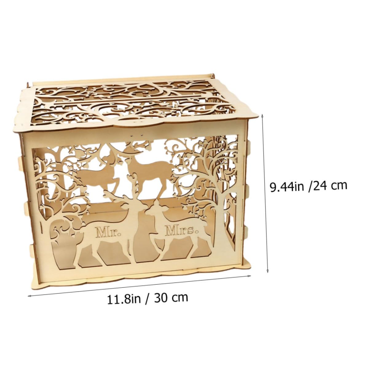 Elegant Wooden Name Card Holder Box for Wedding Guestbook & Greeting Cards Storage - Perfect for Wedding Sign-in, Anniversary Events & Office Desk Organization