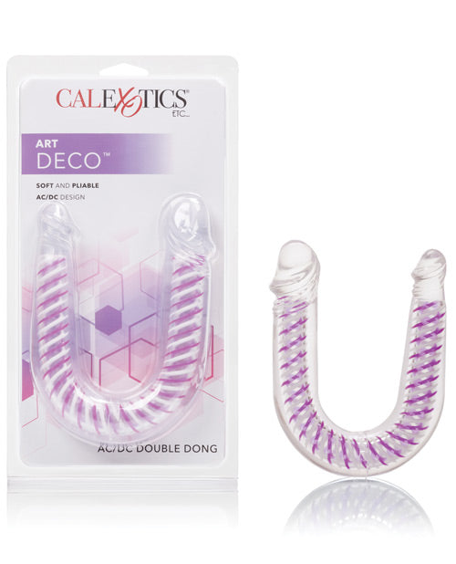 Art Deco AC/DC Double-Ended Dildo 12.25 Inch Purple - Perfect for Couples Play & Solo Use