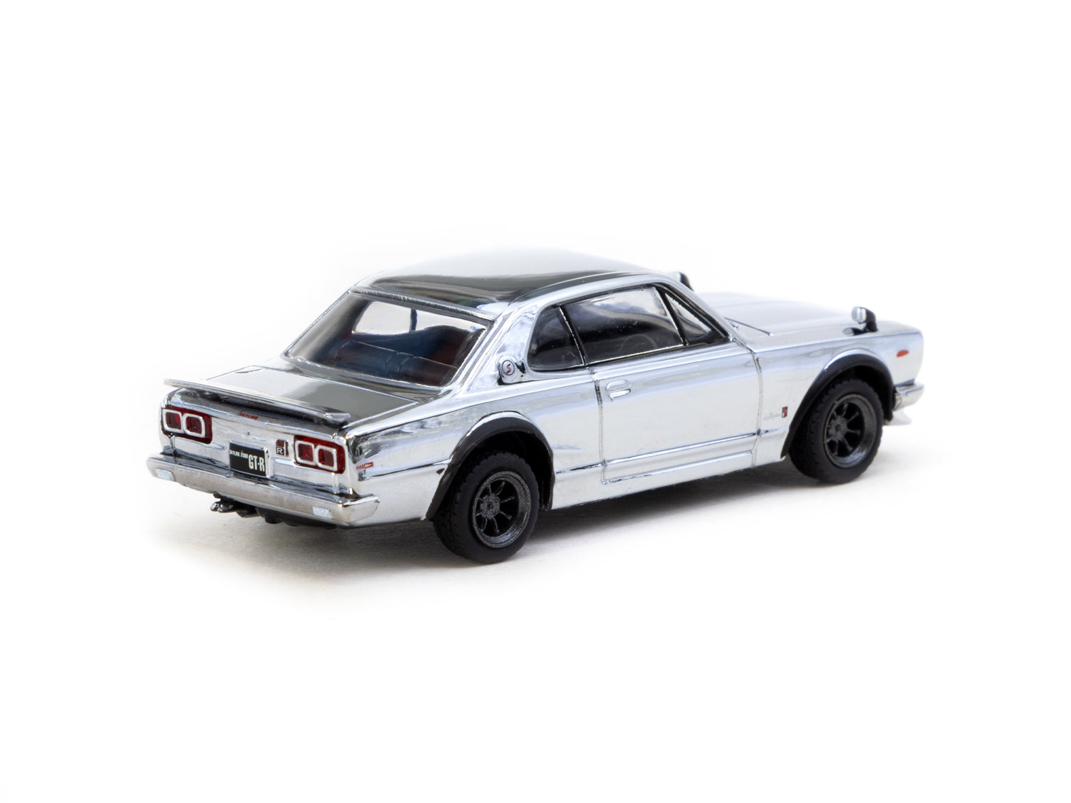 Tarmac Works 1/64 Nissan Skyline HT 2000GT-R Silver Chrome Japan Special Edition Diecast Model Car - Perfect for Collectors & Car Enthusiasts Display