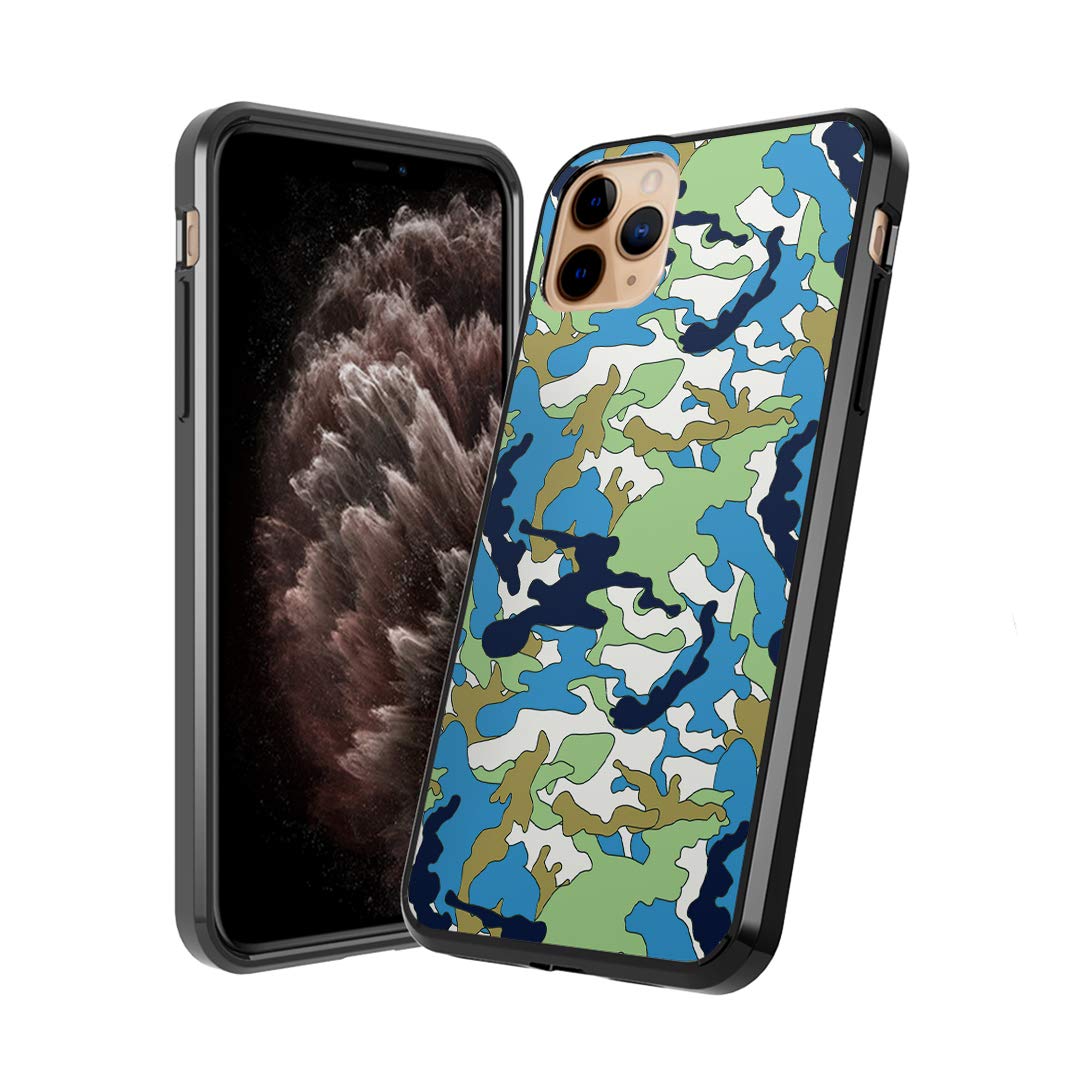 Moriko Cute Fusion Gel iPhone 11 Pro Case - Anti-Scratch Slim Thin Soft Grip Protective Cover for iPhone 11 Pro 5.8 Inch (Green Cartoon Camo) | Perfect for Daily Use, Work & Outdoor Activities