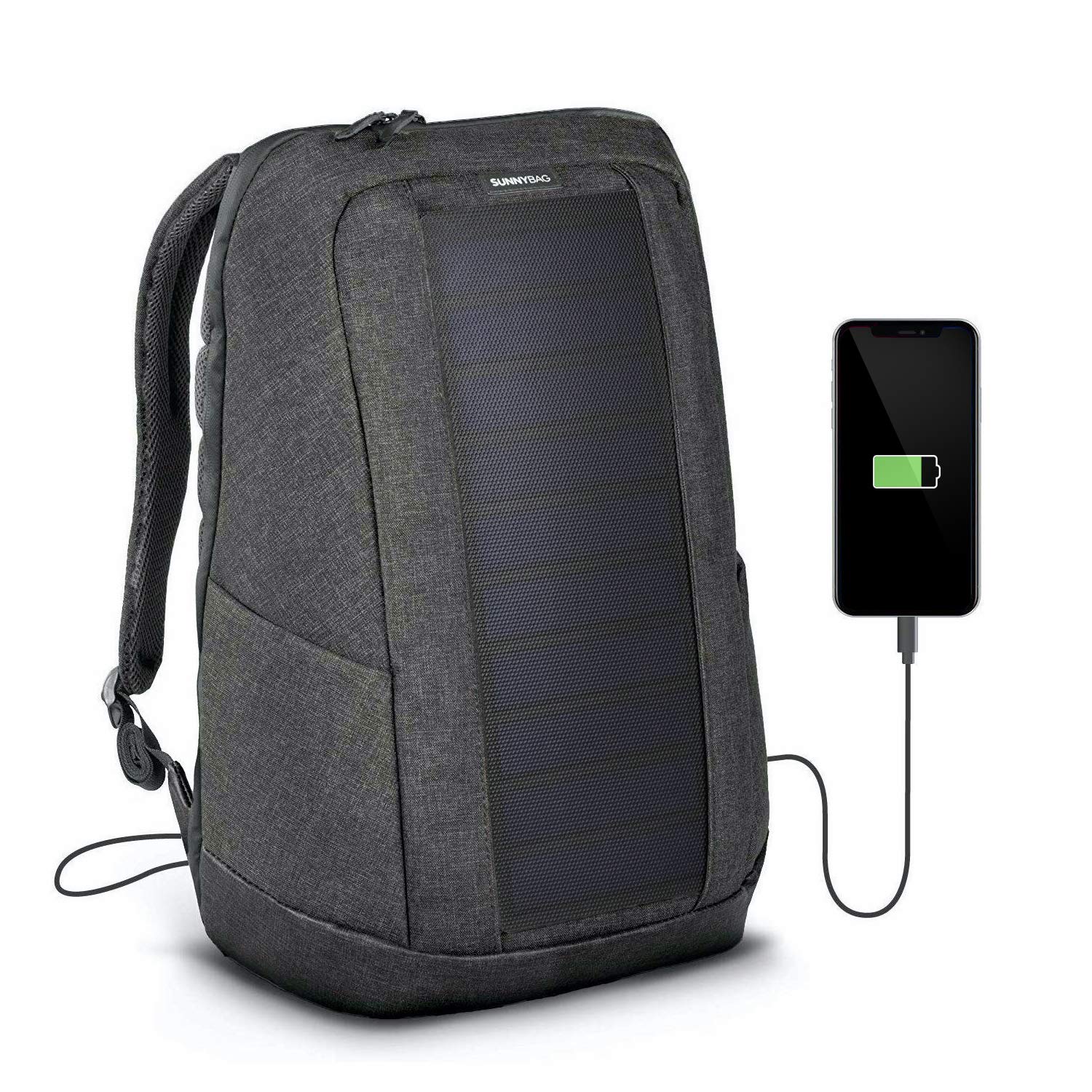 Sunnybag Iconic Solar Backpack with 7W Integrated Solar Panel & USB Port | 20L Water-Repellent Recycled Laptop Backpack Fits 17