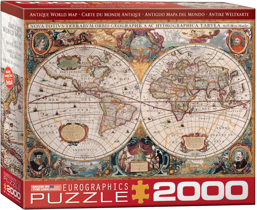 Vintage World Map Puzzle 2000 Pieces - Large Jigsaw Puzzle for Adults, Educational Home Decor & Fun Family Game Night Activity