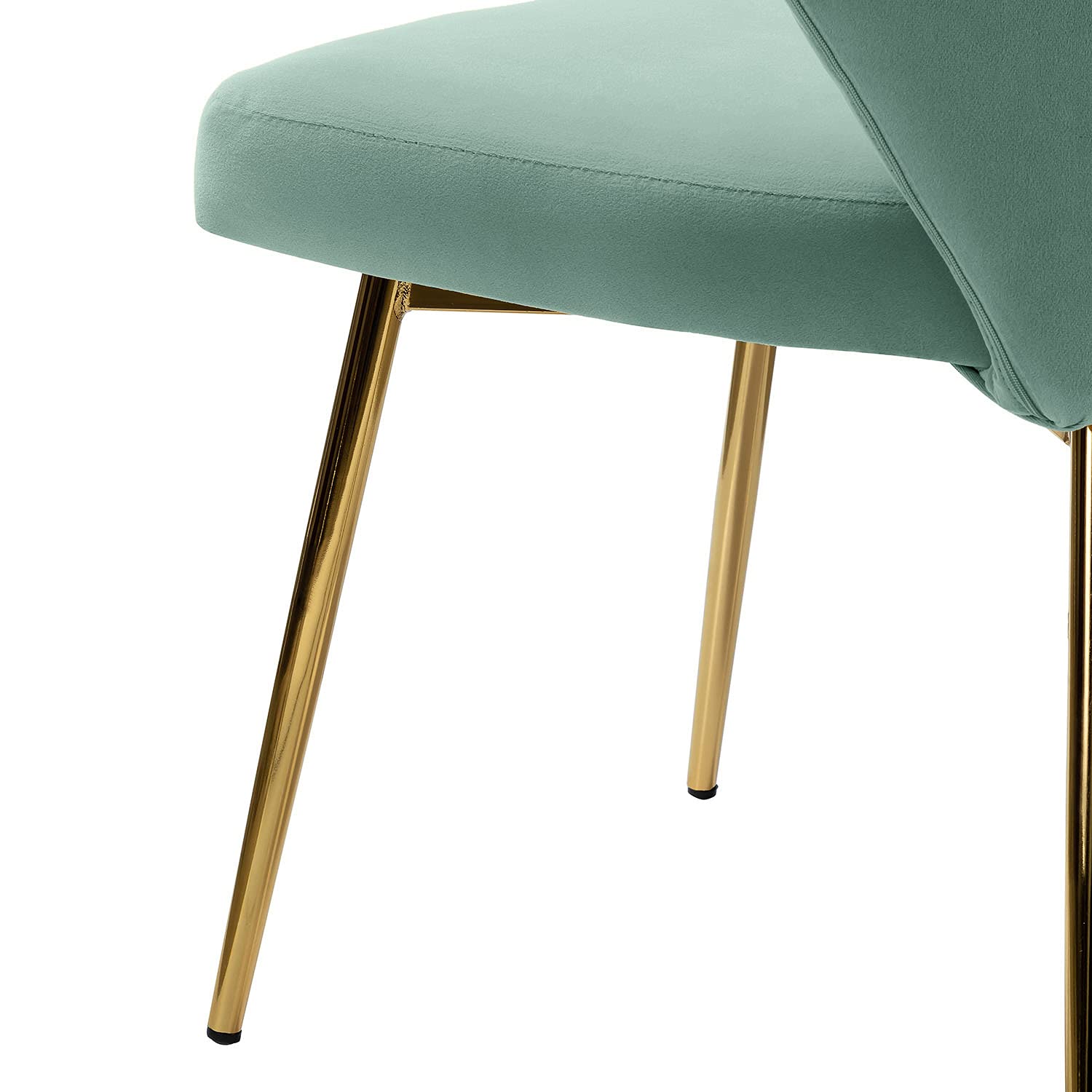 TINA'S HOME Modern Velvet Dining Chairs - Small Accent Chair with Golden Metal Legs, Tufted Back Upholstered Side Chair for Living Room, Kitchen, Vanity, Patio & Beauty Salon - Sage Green
