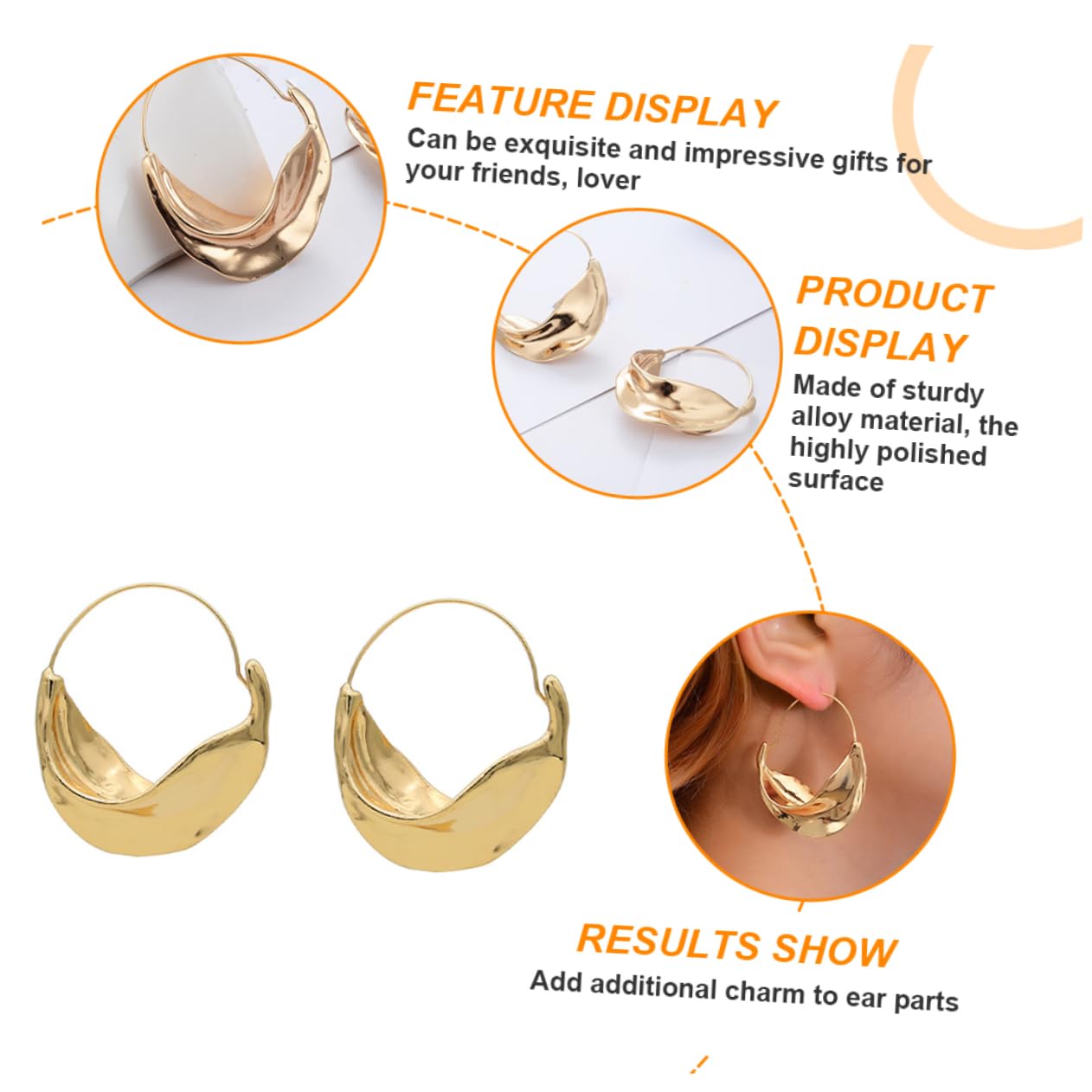 SOIMISS Gold Pearl Drop Earrings for Women - Exaggerated Flower Basket Dangle Earrings, Hoop Huggie Post Earrings | Elegant Jewelry for Parties, Weddings & Daily Wear