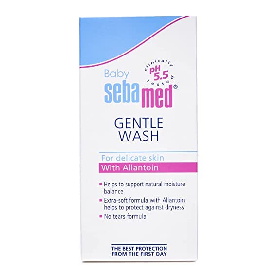 Sebamed Baby Gentle Wash 50 ml - pH 5.5 Balanced Hypoallergenic Body Wash | Soap Free & Tear Free Formula | Ideal for Newborns & Sensitive Skin | Gentle Cleansing for Daily Bath Time & Baby Care