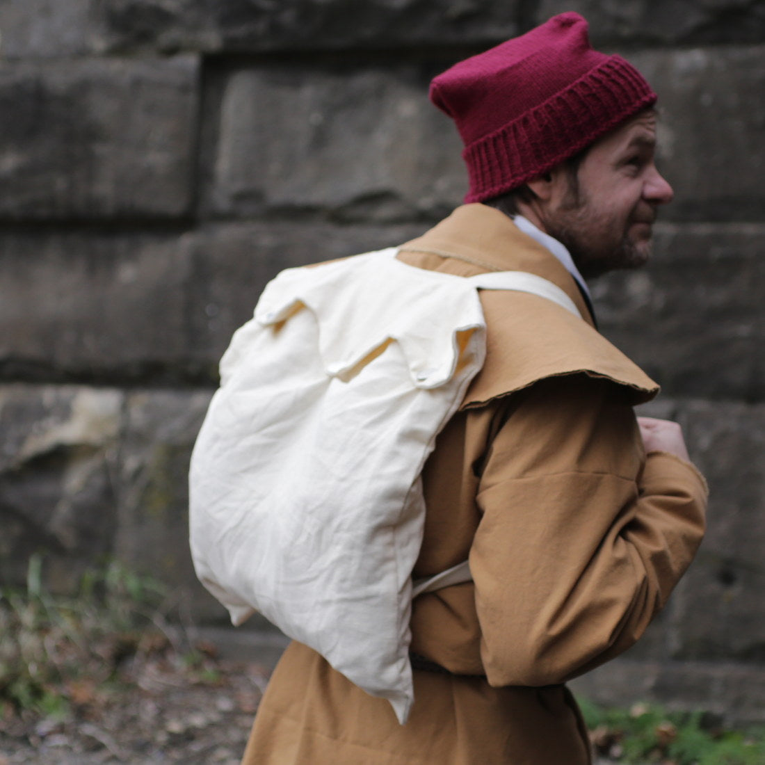 Premium Linen Knapsack Backpack with Lining - Stylish & Durable for Travel, Work, and Daily Commute
