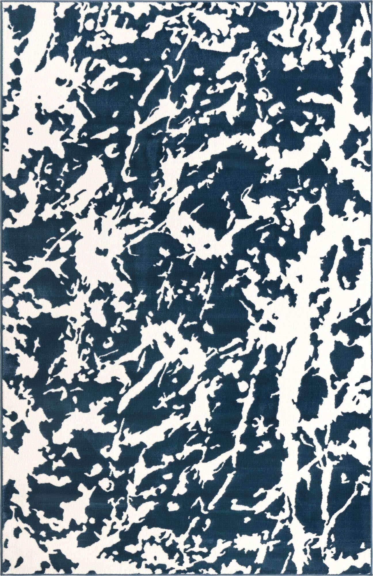 Unique Loom Vince Camuto Modern Abstract Navy Blue & Ivory Area Rug 5'3