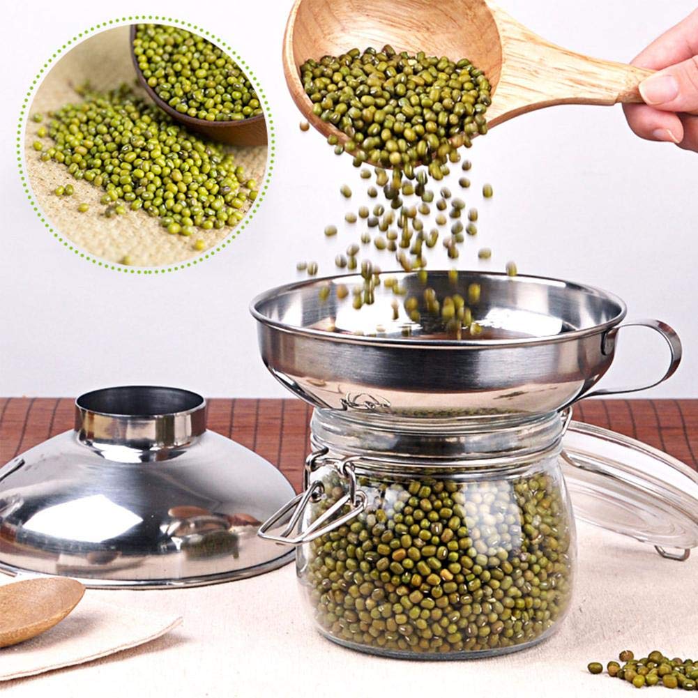 2023 Premium Stainless Steel Canning Funnel for Wide & Regular Mouth Mason Jars - Large Kitchen Funnel with Handle for Liquids, Dry Ingredients - Perfect for Home Canning, Preserving, Baking & Cooking