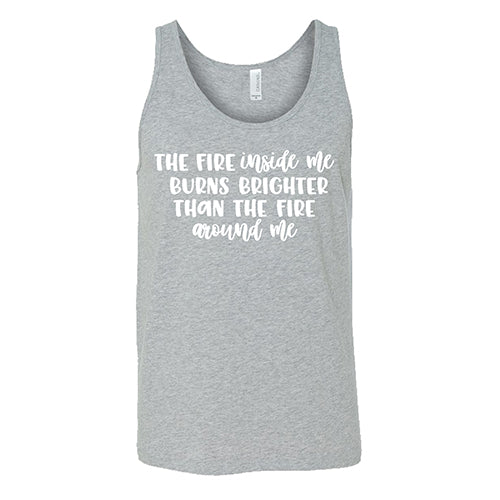 Unisex Motivational T-Shirt - 'The Fire Inside Me Burns Brighter Than The Fire Around Me' - Inspirational Quote Top for Gym, Workout & Everyday Wear