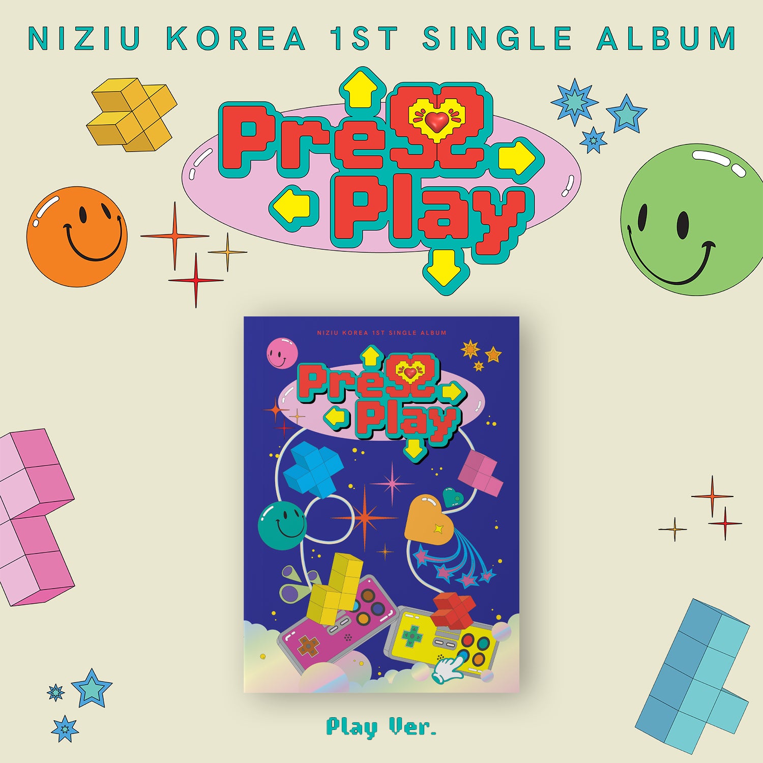 NIZIU 1ST SINGLE ALBUM 'PRESS PLAY' - K-Pop Music CD for Fans, Collectors & Gift Giving - Perfect for Dance Practice, Parties & K-Pop Enthusiasts