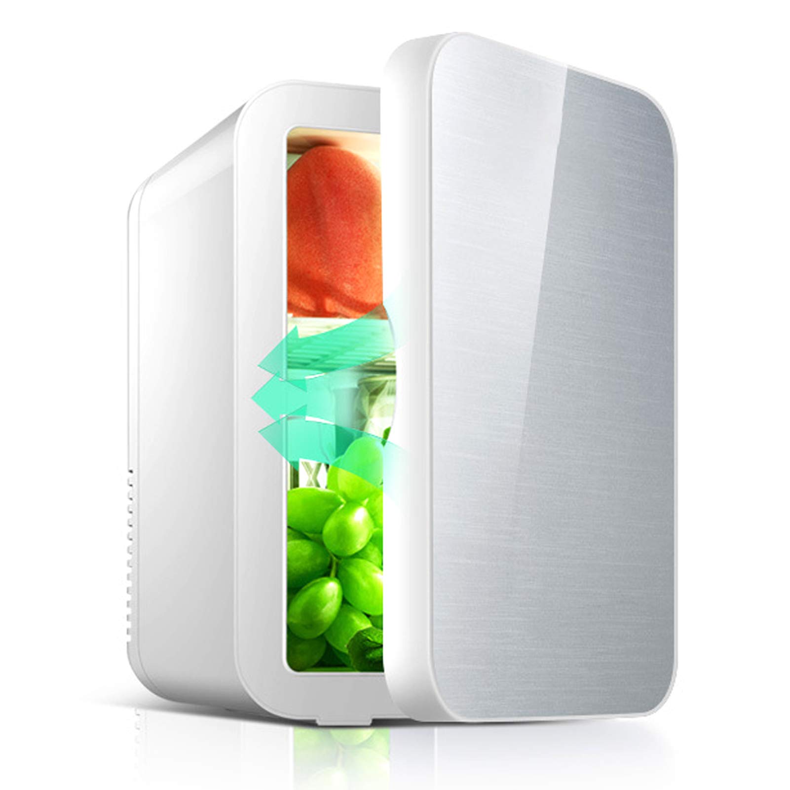 8L Mini Fridge - Portable Thermoelectric Cooler & Warmer with AC/DC Power - Compact Makeup Skincare Fridge for Cosmetics, Food, Medicine - Perfect for Home, Office, Dorm & Travel - White (US)