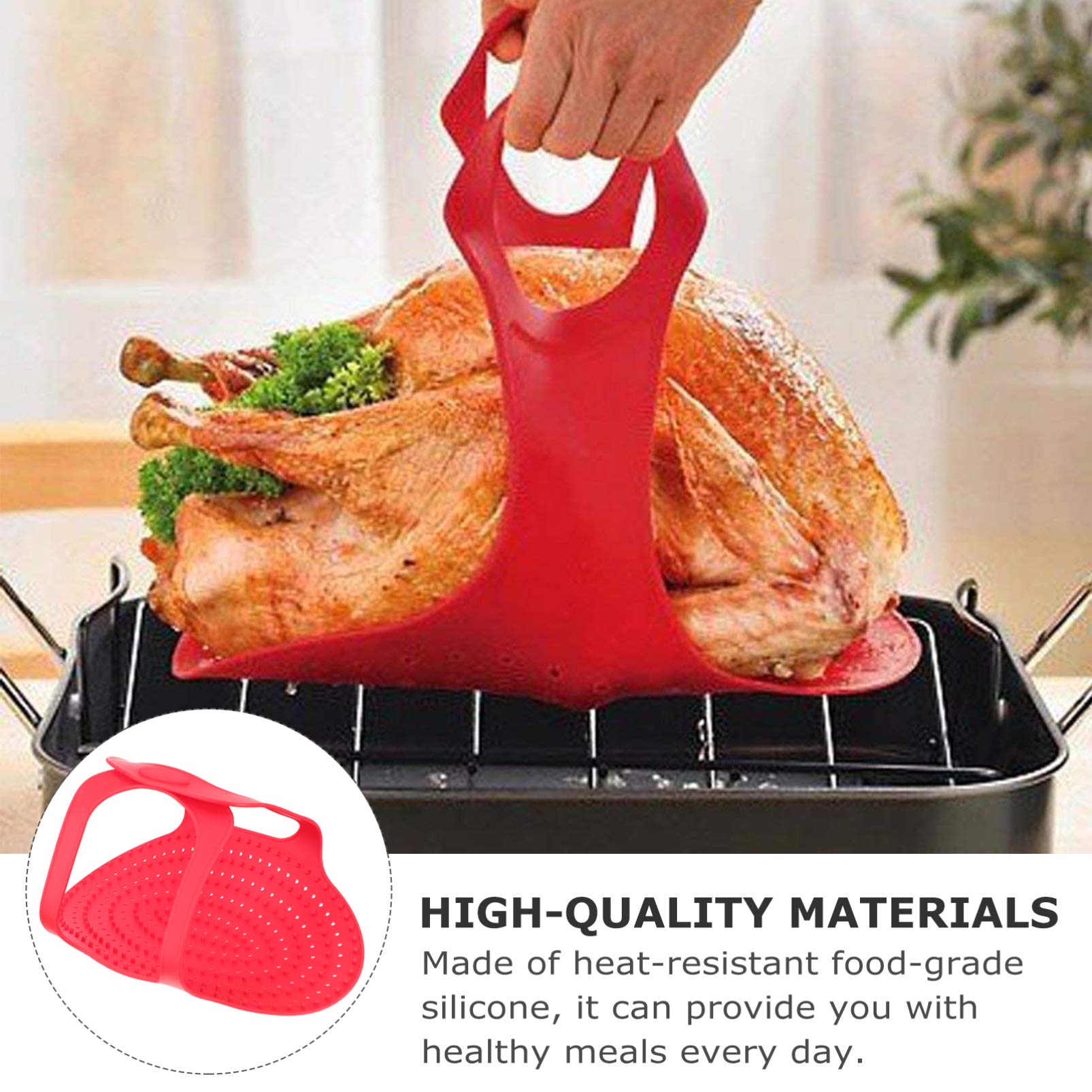 Foldable Silicone Turkey Roasting Basket - Non-Stick Turkey Holder & Baking Mat for Oven, Perfect for Thanksgiving, Christmas, and Holiday Roasts | Durable, Reusable Bakeware Sling for Juicy Turkey & Meat