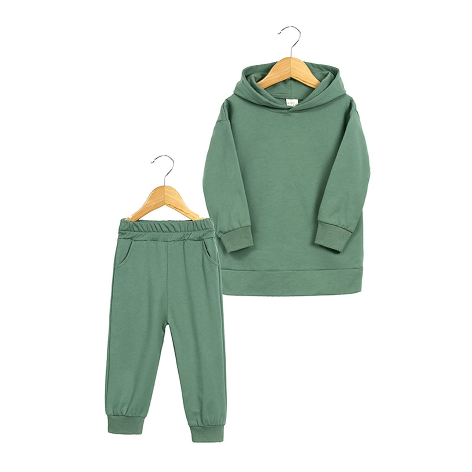Toddler Boys Girls Cotton Hoodie & Pants Set - Warm Winter Outfit for Babies 1-3 Years | Cute Baby Gift for Autumn & Winter Playdates