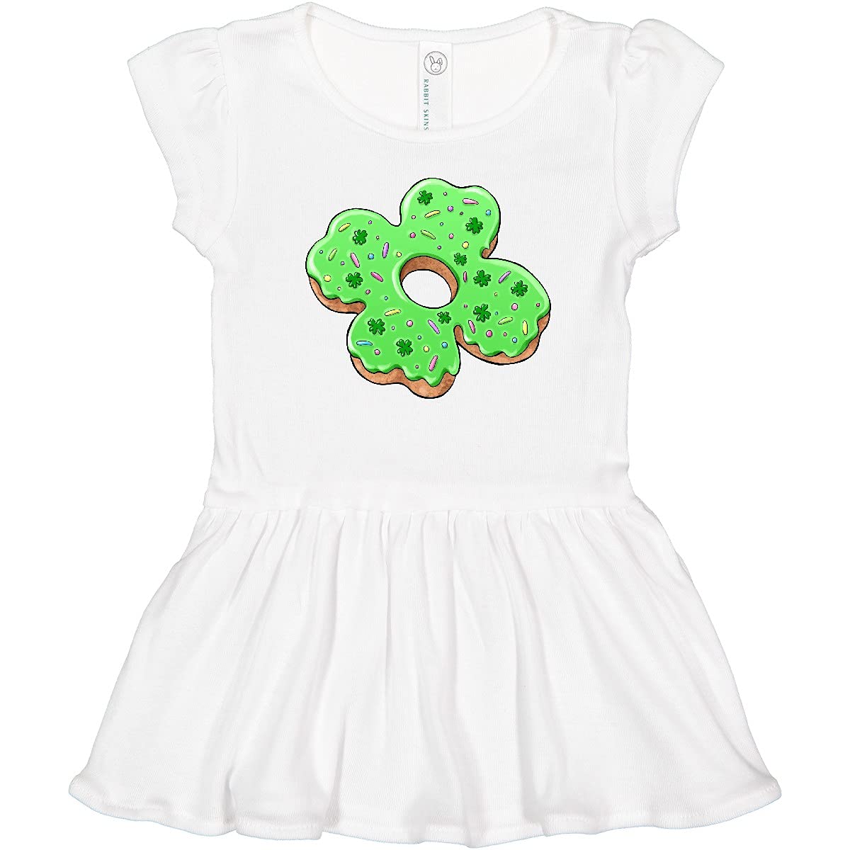 Inktastic St. Patrick's Day 4 Leaf Clover Donut with Sprinkles Toddler Dress - Cute Irish Outfit for Baby Girls & Boys - Perfect for St. Paddy's Day Parties & Festive Celebrations