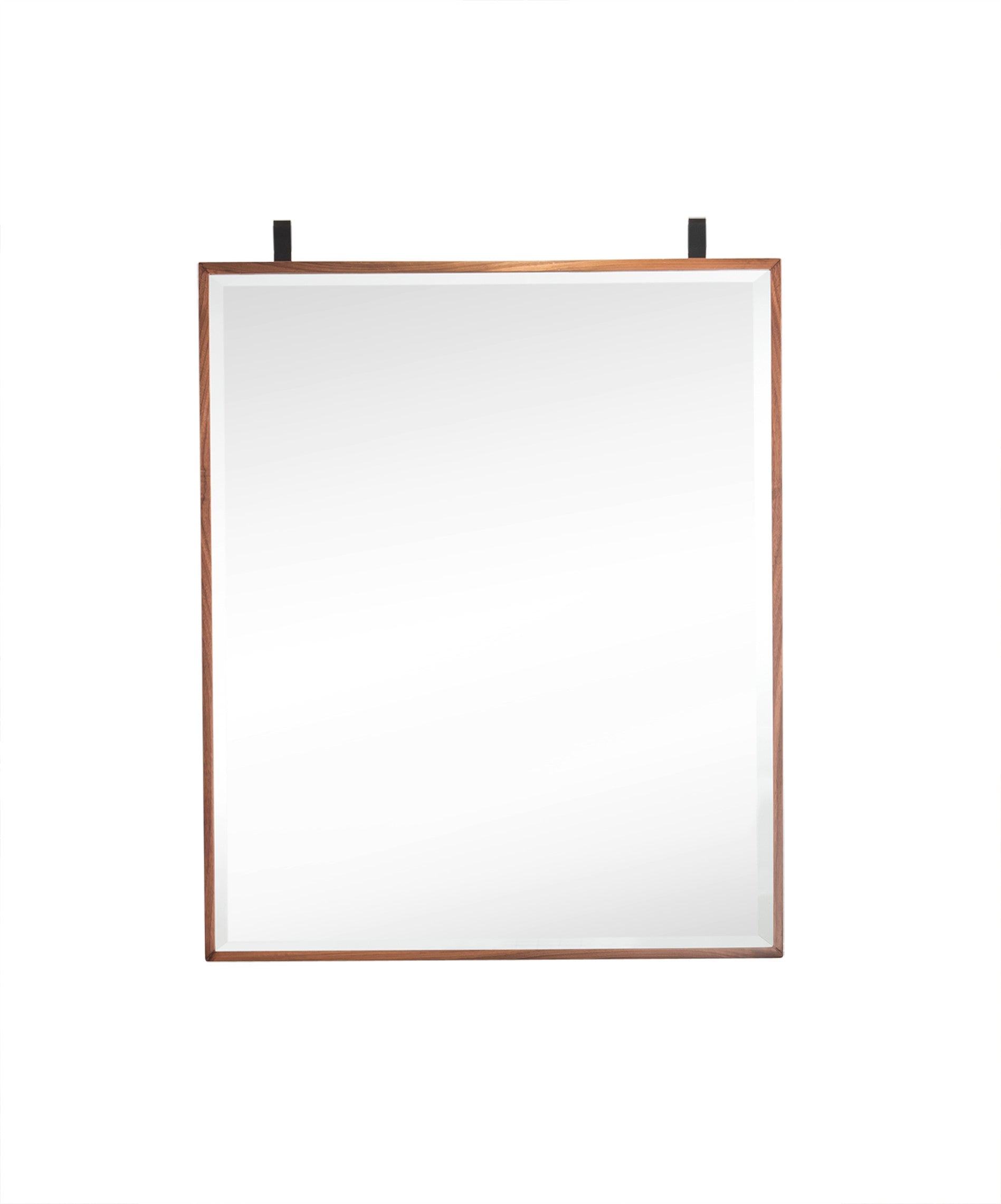 Vintage Walnut & Matte Black Medicine Cabinet Mirror - 25