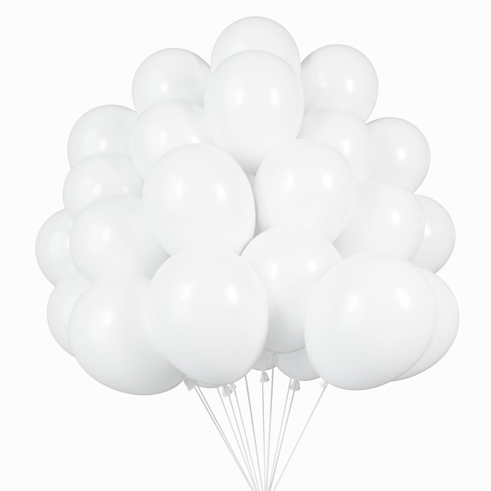 50 Pack White Latex Balloons 12 Inch - Helium & Air Fill Party Balloons for Wedding, Birthday, Baby Shower Decorations - Perfect for Indoor & Outdoor Party Decor, Balloon Arches, Ceiling Displays