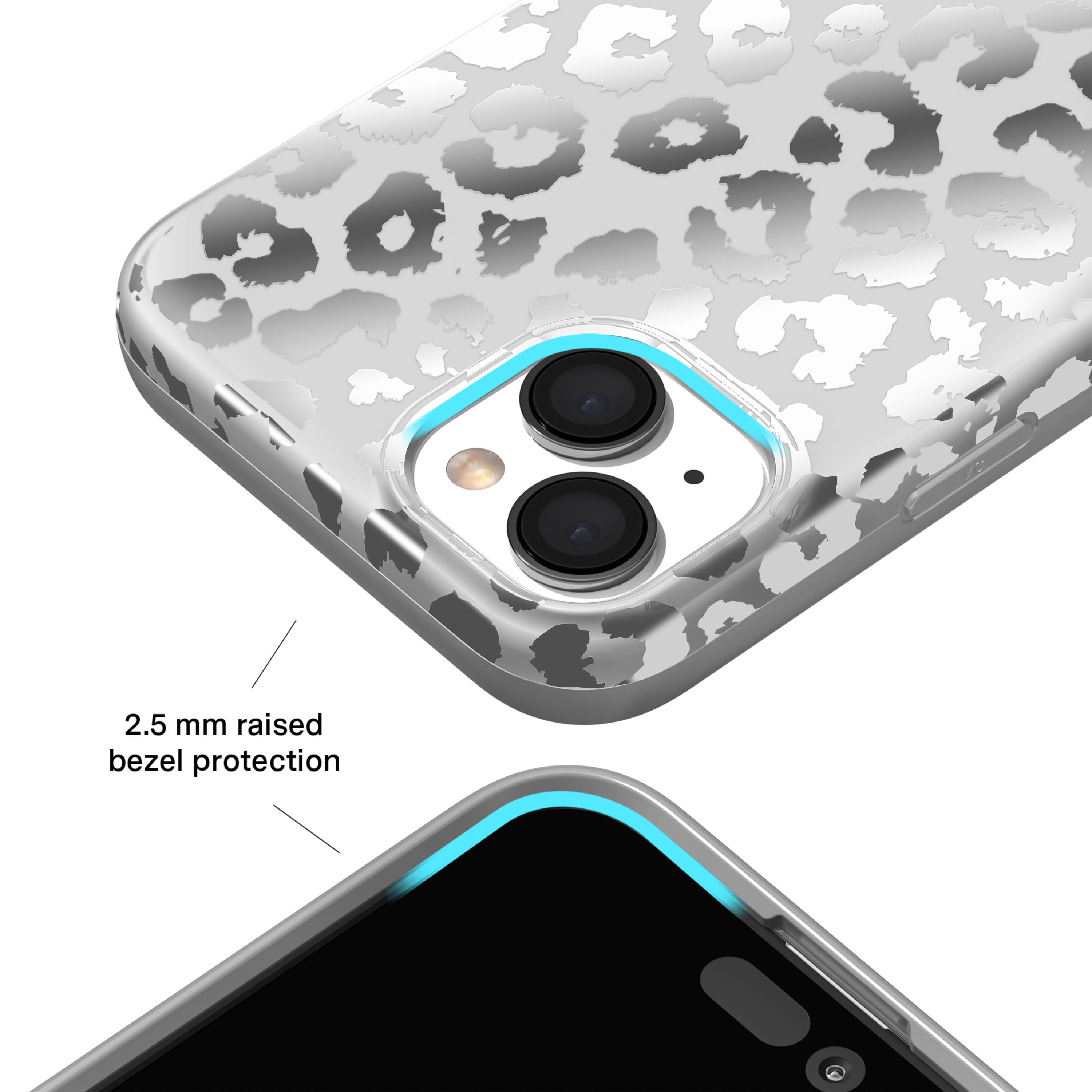 Chrome Leopard Print iPhone Case - Stylish Protective Cover for iPhone 13/14/15 Pro Max - Perfect for Fashion Lovers & Trendy Outfits