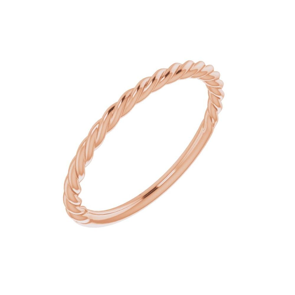 1.5mm Twisted Rope Wedding Band Ring - Dainty Stackable Gold or Silver Ring for Women - Perfect for Engagement, Anniversary, Promise or Everyday Wear