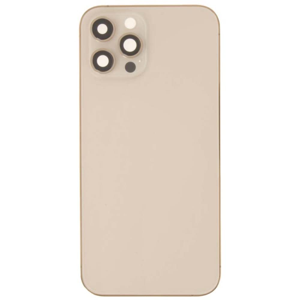 Apple iPhone 12 Pro Max Housing Assembly with Wireless Charging Coil - Gold Replacement Back Cover with Separator Card | DIY Repair Part for Home & Professional Use