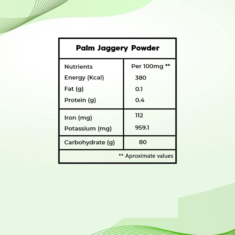 Organic Paal Palm Jaggery (Karupatti) Powder - 1kg | Natural Sweetener for Tea, Coffee & Baking | Vegan, Gluten-Free Healthy Sugar Alternative