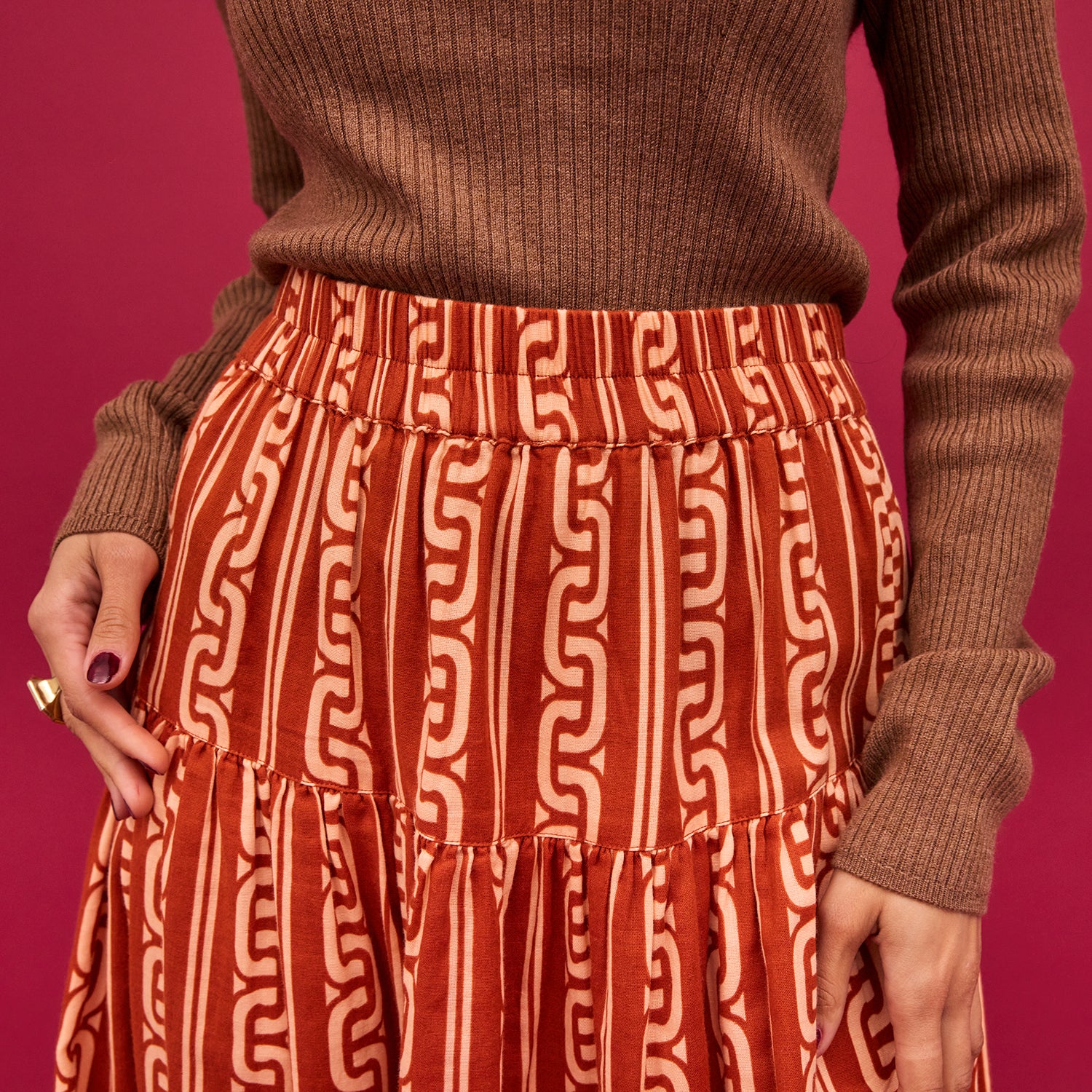 Fidel Midi Skirt for Women - Elegant A-Line Flowy Skirt with Pockets, Perfect for Office, Casual & Date Night Outfits
