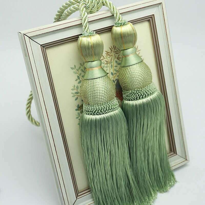 Elegant Kara Curtain Tiebacks - Decorative Fabric Brush Holdbacks for Drapes & Curtains - Perfect for Living Room, Bedroom & Window Decor