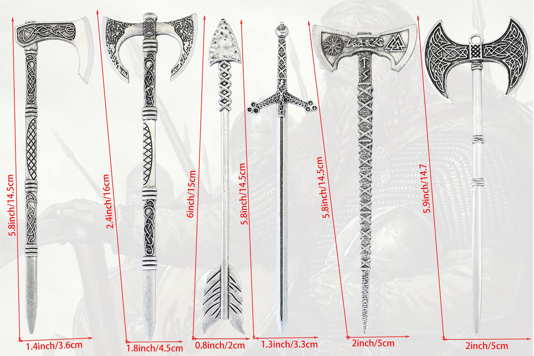 Celtic Hair Accessories for Women - 6pcs Viking Hair Sticks & Clips Set, Unique Norse Hair Jewelry Gift | Perfect for Medieval Fairs, Cosplay & Boho Fashion