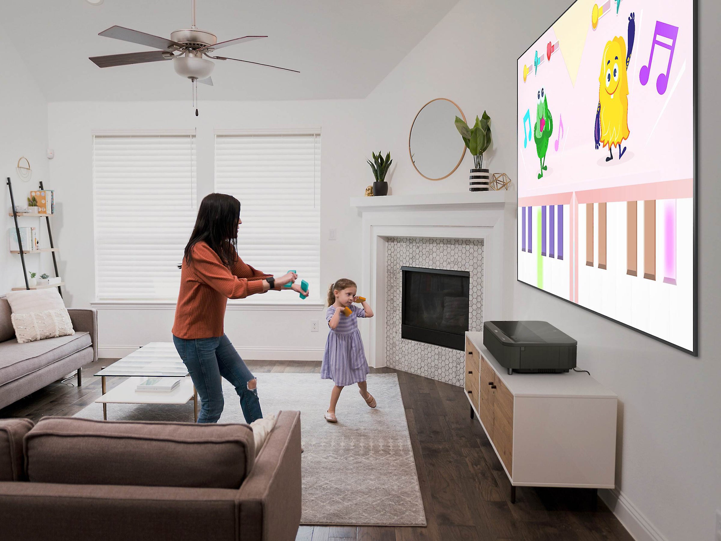 Epson EpiqVision Ultra LS800 4K Laser Projector - Ultra Short Throw, 4000 Lumens, Smart Streaming, HDR10 | Home Theater, Gaming, Outdoor Movie Nights