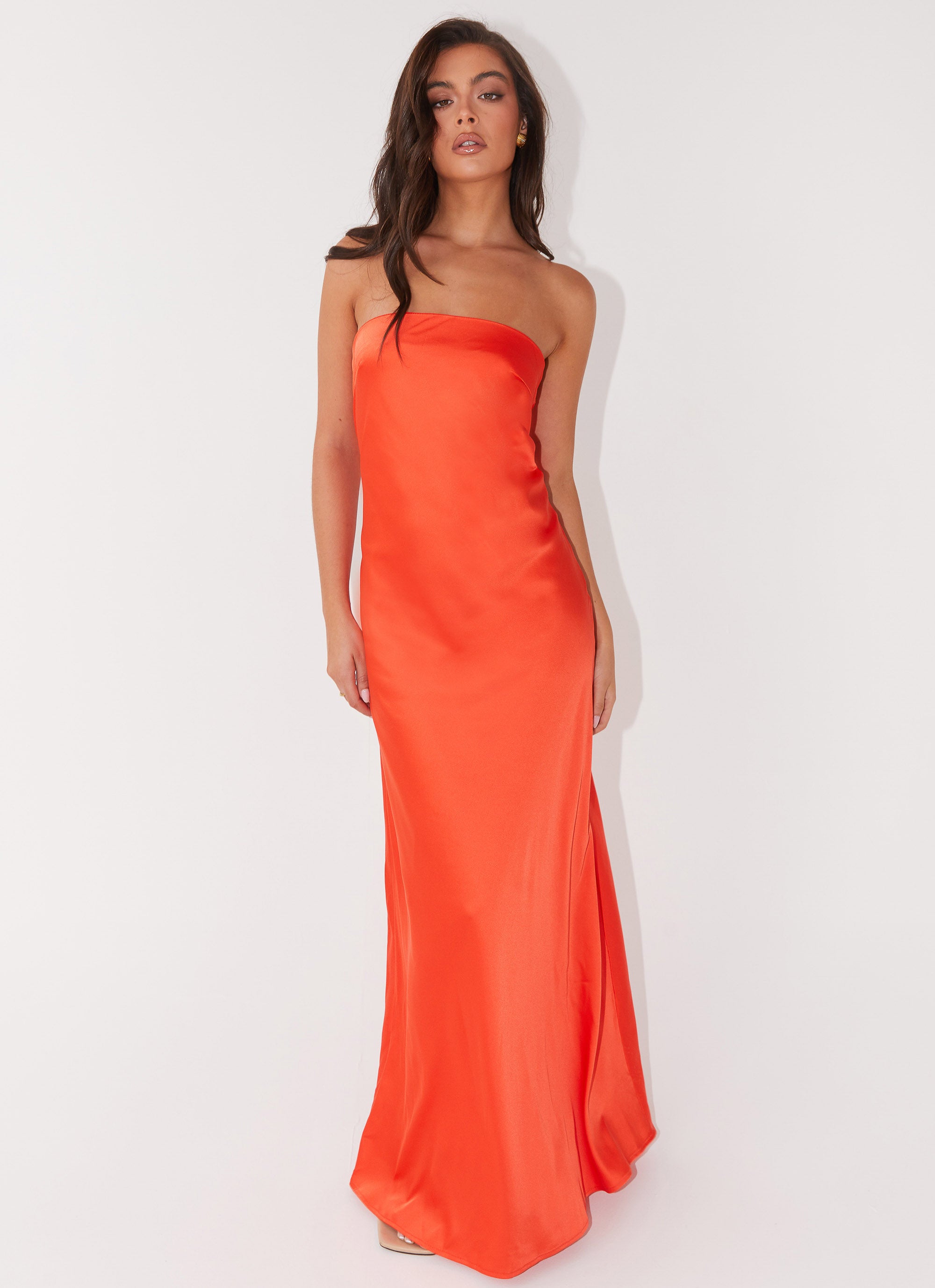 Chantelle Strapless Maxi Dress for Women - Flowy Sunset Print Summer Beach Dress | Perfect for Vacations, Weddings & Evening Parties