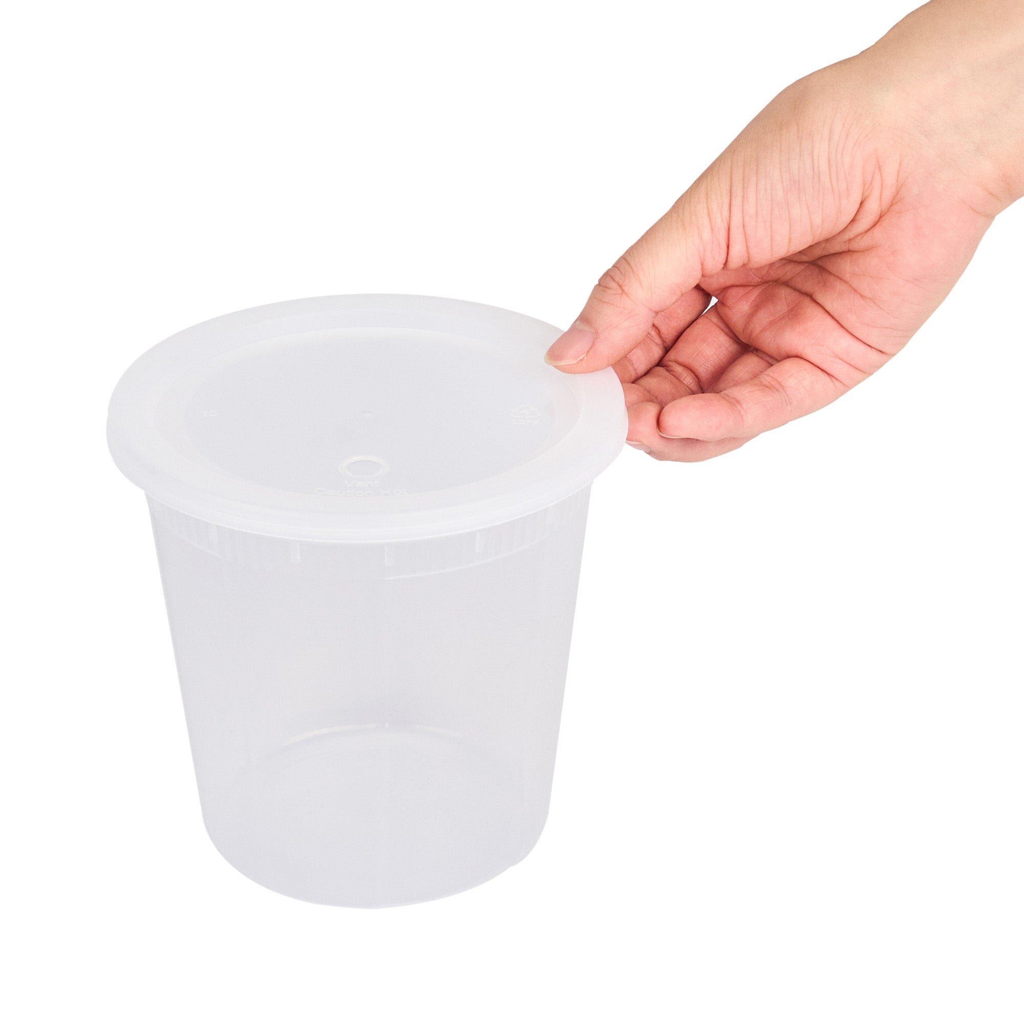 32 oz Clear Round Plastic Soup Containers with Lids - Microwave Safe Food Storage (5x5x5 Inches) - Bulk 100 Pack for Takeout, Meal Prep & Leftovers