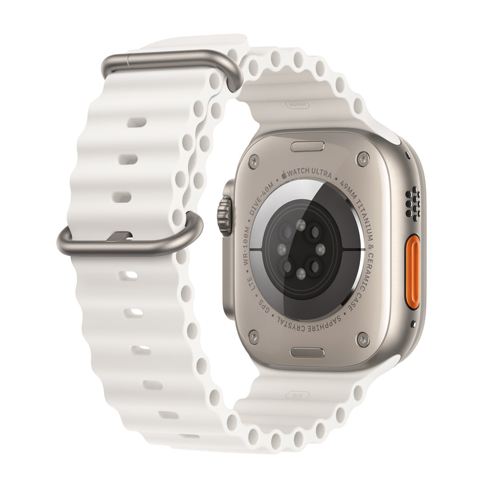 Apple Watch Ultra 2 GPS + Cellular - 49mm Titanium Case with White Ocean Band - Perfect for Outdoor Adventures, Fitness Tracking & Daily Wear