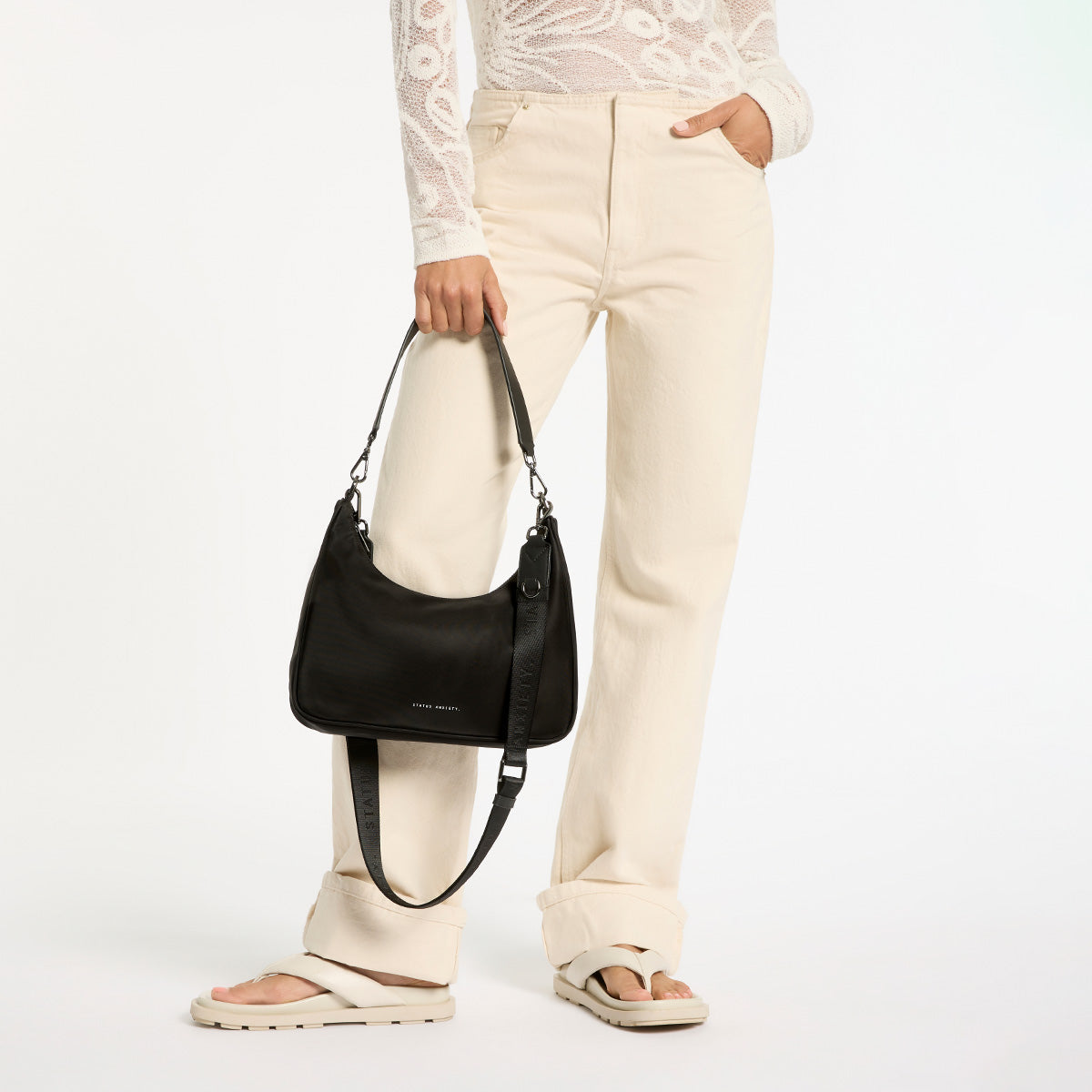 Eco-Friendly Fleur Recycled Bag - Stylish Black Reusable Tote for Shopping, Travel & Everyday Use