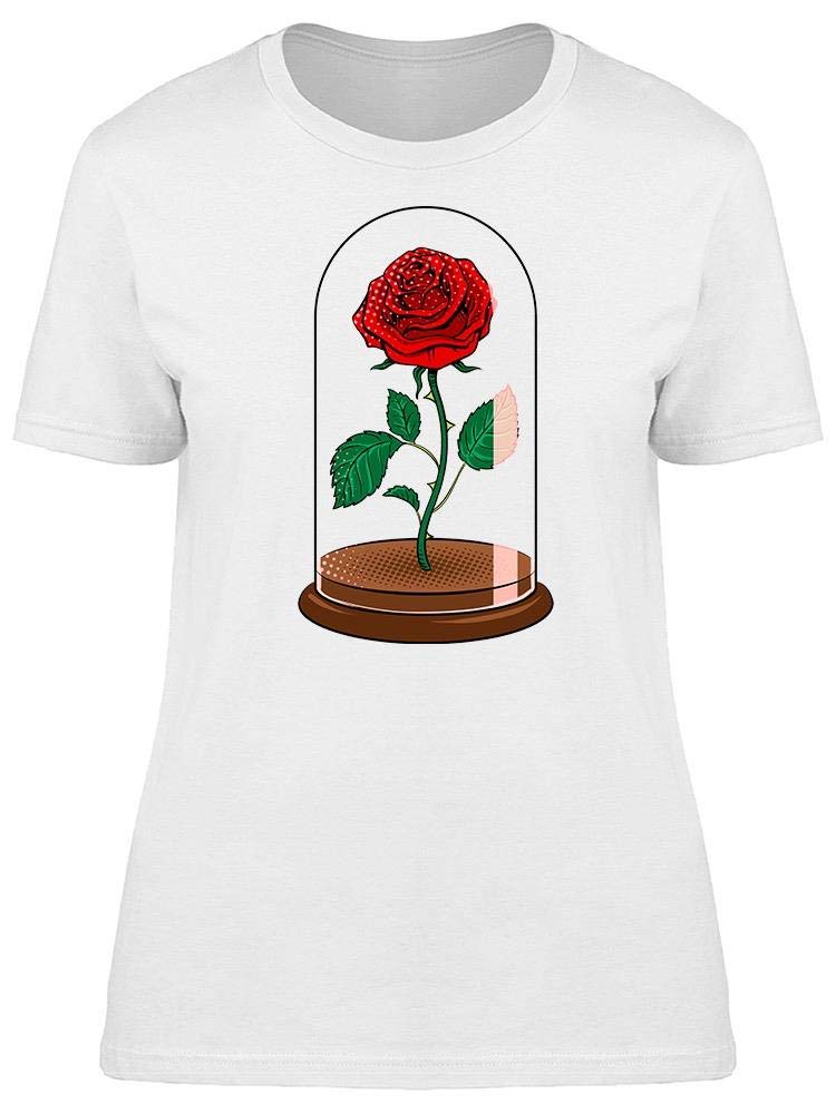Vintage Pop Art Rose Print T-Shirt for Women - Retro Comic Style Graphic Tee - Casual & Streetwear Fashion for Everyday Wear