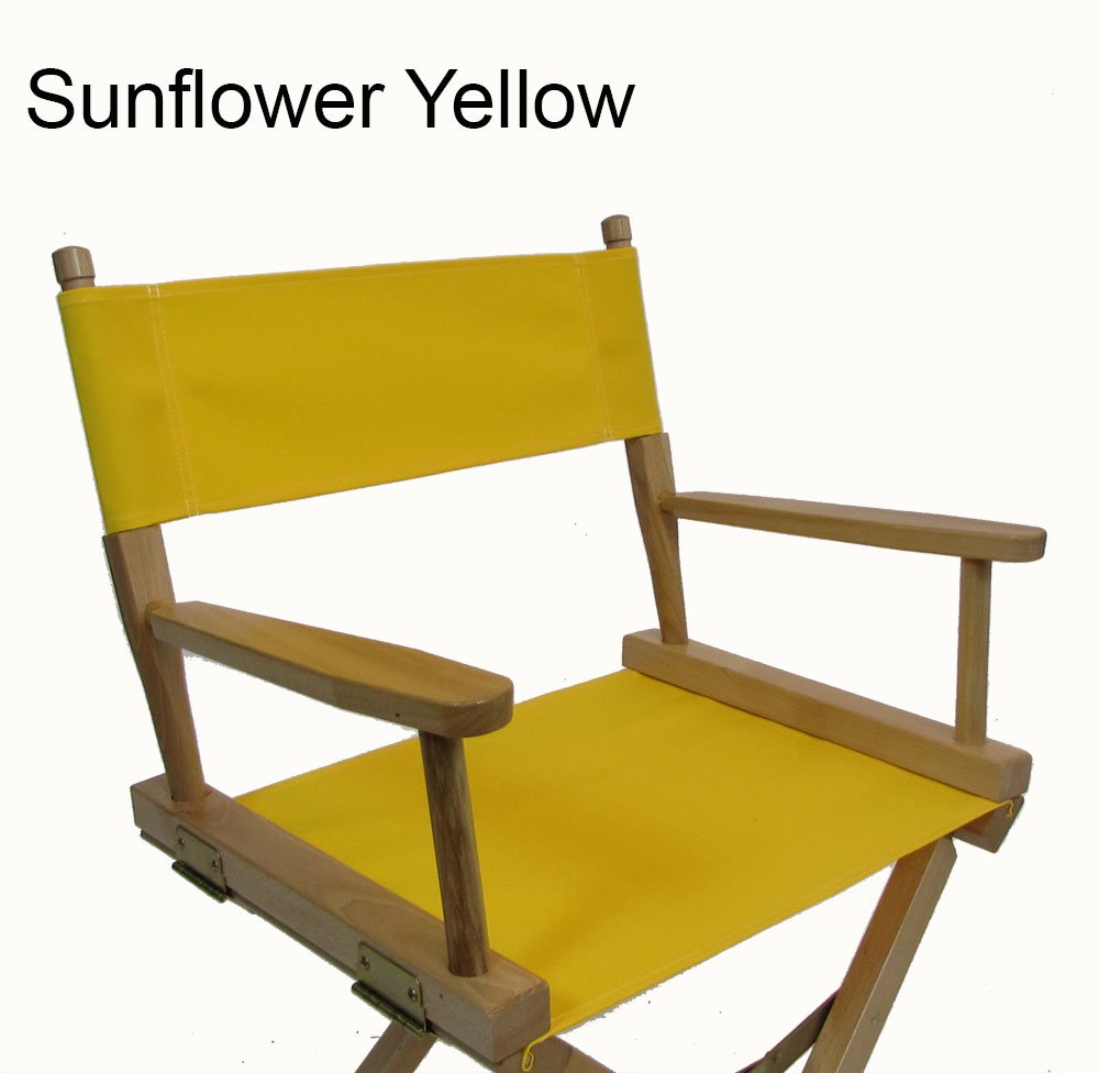 Sunbrella Directors Chair Replacement Cover - Flat Stick Style in Sunflower Yellow | Durable Outdoor Furniture Slipcover for Patio, Beach, and Poolside Use