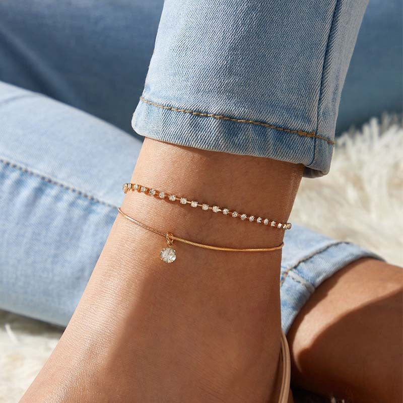 Bohemian Beads Anklets for Women - Boho Style Cubic Zirconia Ankle Bracelet Jewelry | Perfect for Beach, Summer & Festival Outfits