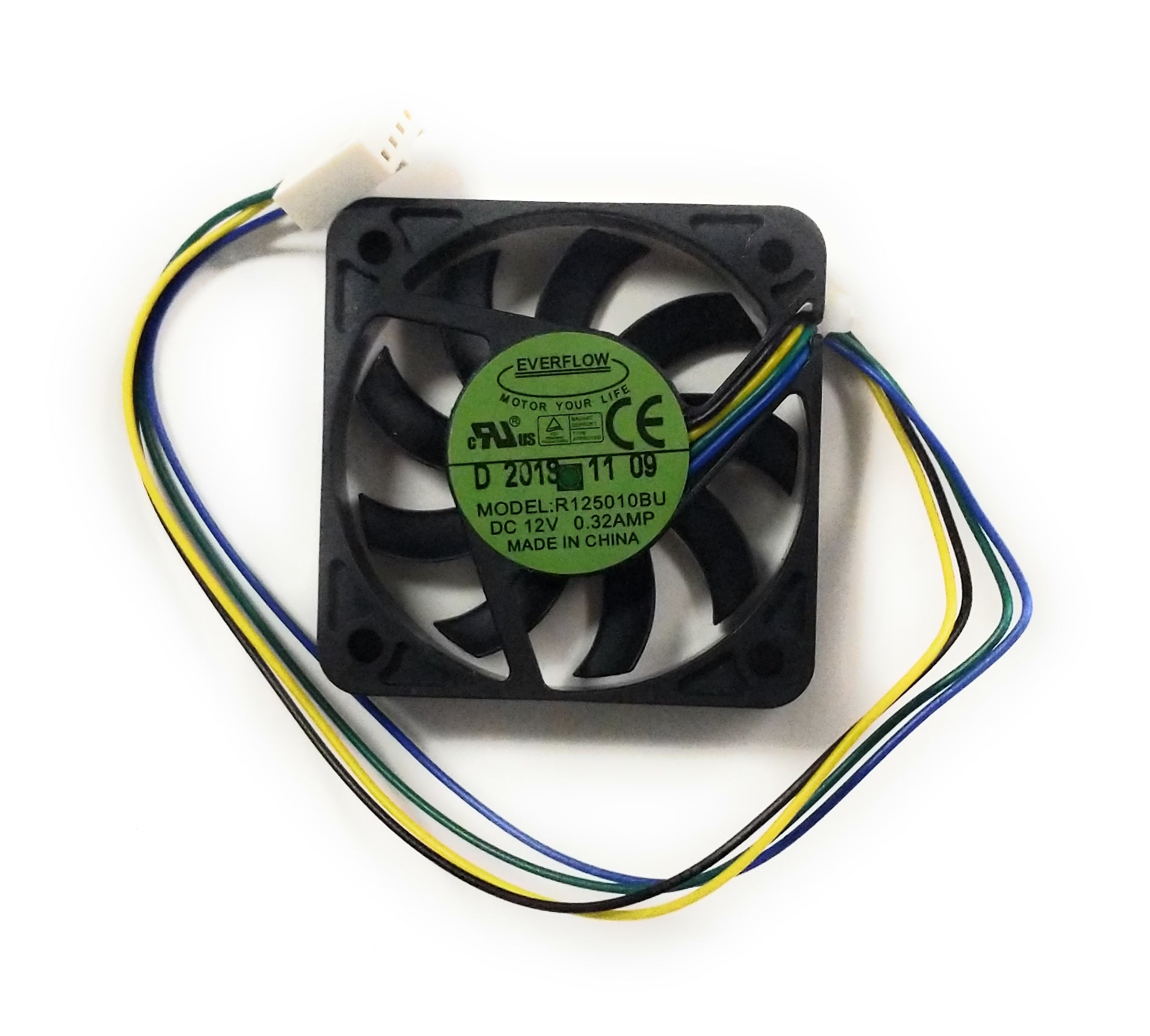 Everflow 50x50x10mm Ultra High Speed 12V PWM Cooling Fan R125010BUAF - Perfect for PC Cooling, Electronics, and Small Devices