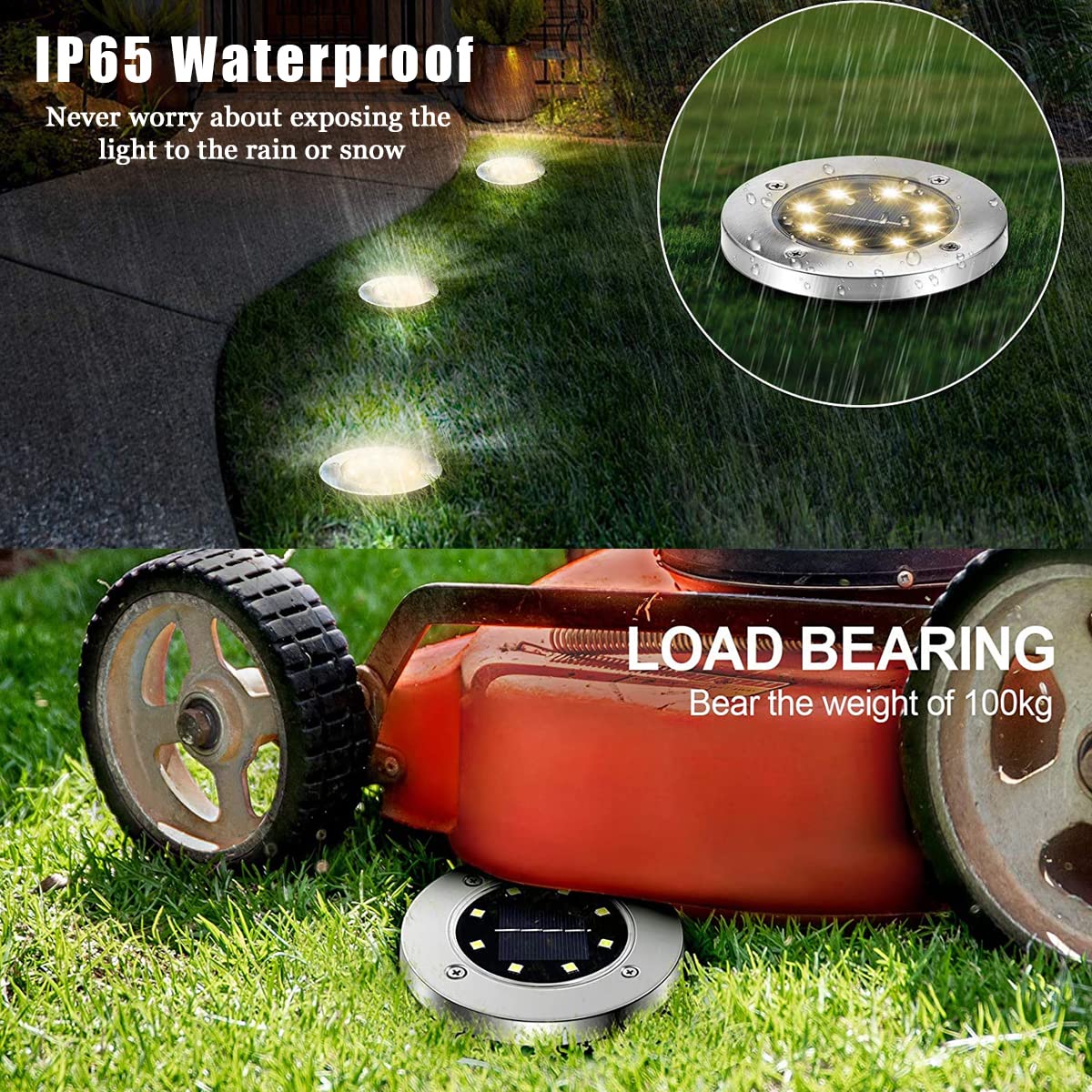 16 Pack Solar Ground Lights Outdoor Waterproof - Solar Garden Lights for Yard, Pathway, Lawn, Patio & Deck - Warm White Landscape Lighting for Walkways & Gardens (Perfect for Nighttime Safety & Ambience)