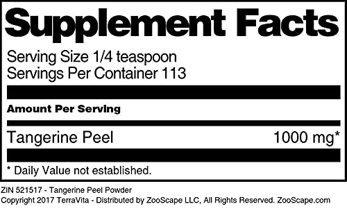 Premium Tangerine Peel Powder 4 oz (3-Pack) - Natural Citrus Flavor for Baking, Tea & Skincare | ZIN: 521517 | Perfect for Smoothies, Desserts & DIY Beauty Recipes